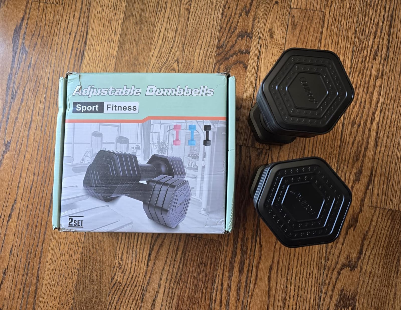 EQUIPRO Adjustable Dumbbell Set, 4 in 1 Free Weights Dumbbells Set for Women, Weights for Women at Home, 2lb 3lb 4lb 5lb with TPU Soft Rubber Handle for Home Gym Exercise Training customer photo 1