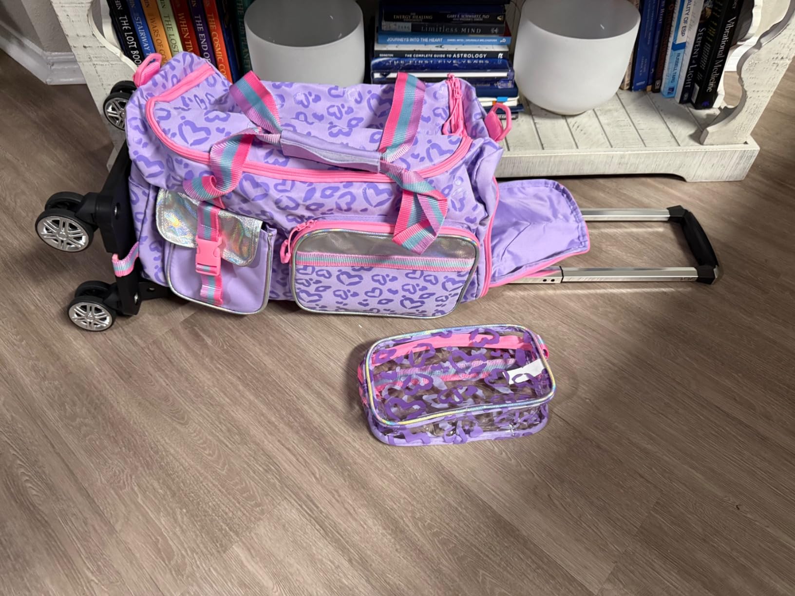 Girls Rolling Duffel Bag with Wheels - Travel Bag for Kids, Overnight, Dance & Gym Use with Shoe Compartment customer photo 1