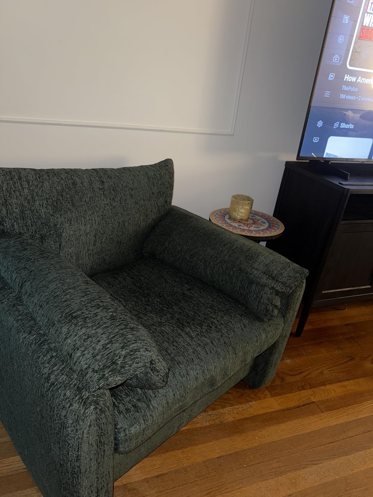 Howjoe Accent Chair for Living Room, Oversized Reading Armchair, Beige customer photo 2