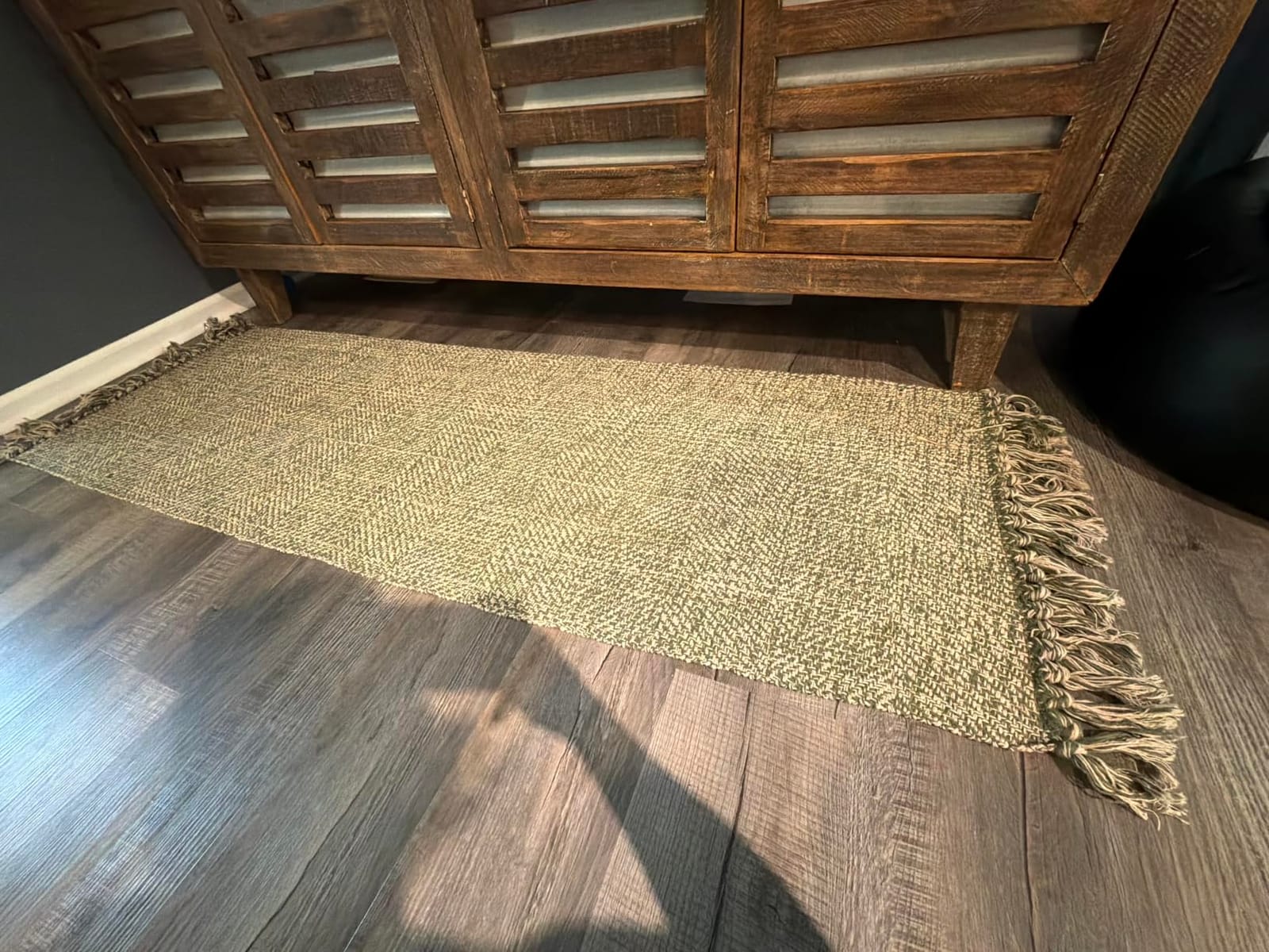 Collive 4' x 6' Moss Green Bedroom Area Rug, Boho Indoor Outdoor Rugs customer photo 2