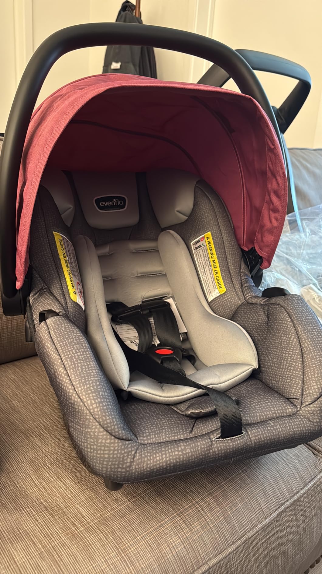 Evenflo Pivot Modular Travel System w/LiteMax Preemie and Infant Car Seat | 6 Modes of Use, Rear-Facing Mode for Infants 3-30 lbs, Stroller use up to 50 lbs (Dusty Rose Pink) customer photo 1