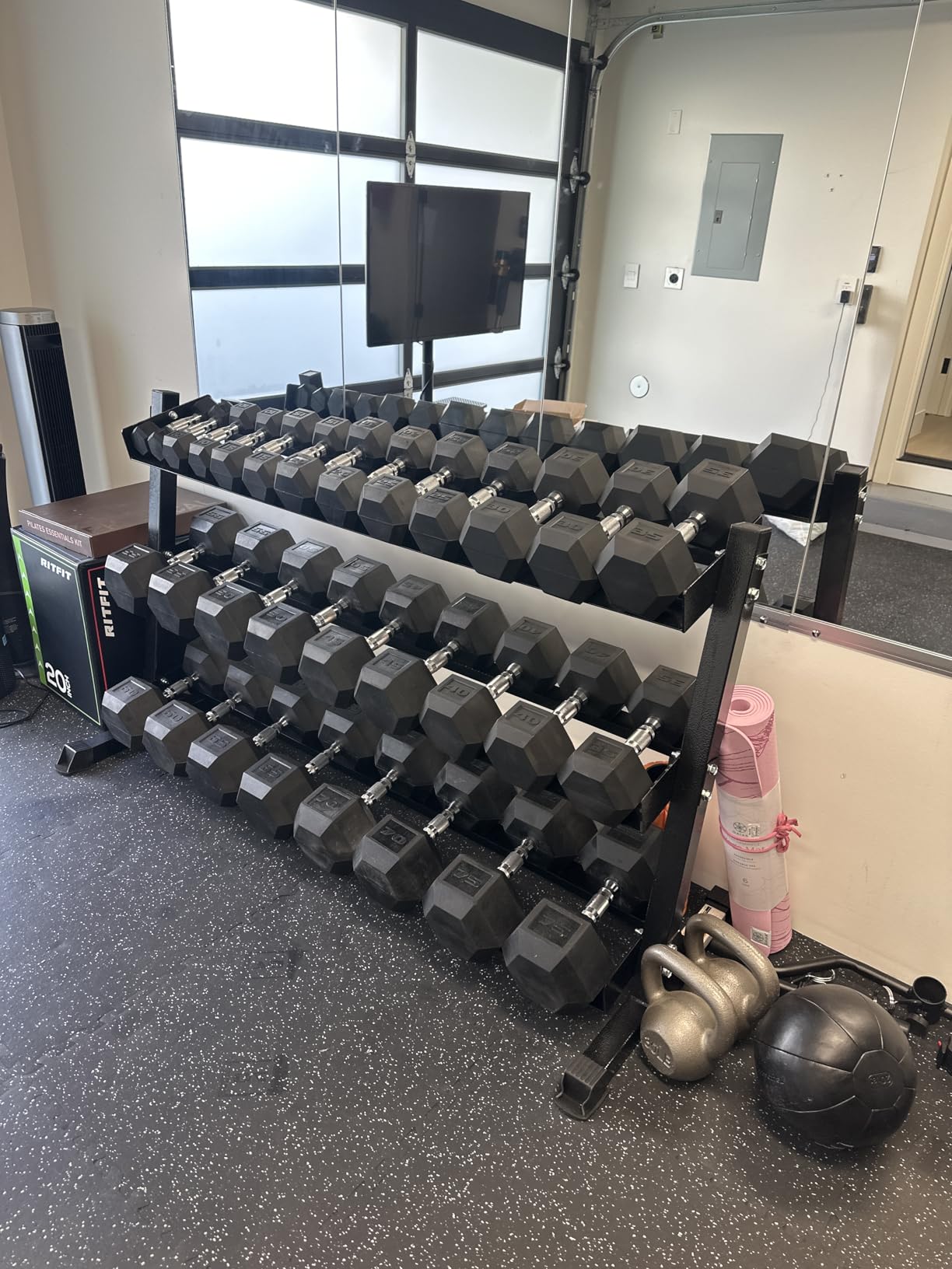 CAP 280 LB, 550 LB, 1200 LB Dumbbell Set with Horizontal 2-3 Tier Rack, Rubber Hex Free Weights, Home Gym Weight Set for Strength Training customer photo 2