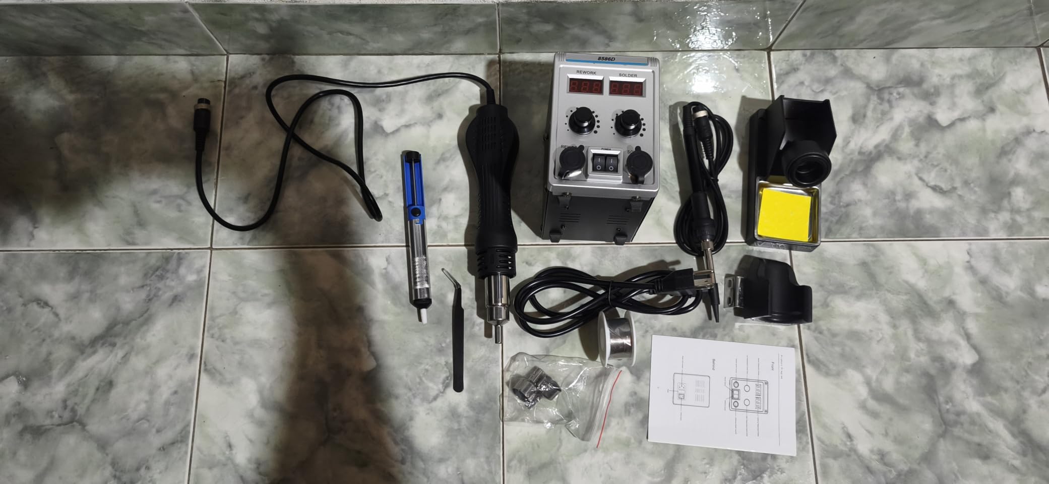 8586D 2 In 1 Soldering Station, SMD Hot Air Rework Station LED Dual Digital Display with Heat Gun and Solder Iron Kit, Electric Soldering Iron Station with Temperature Control, Auto Sleep Functions customer photo 2