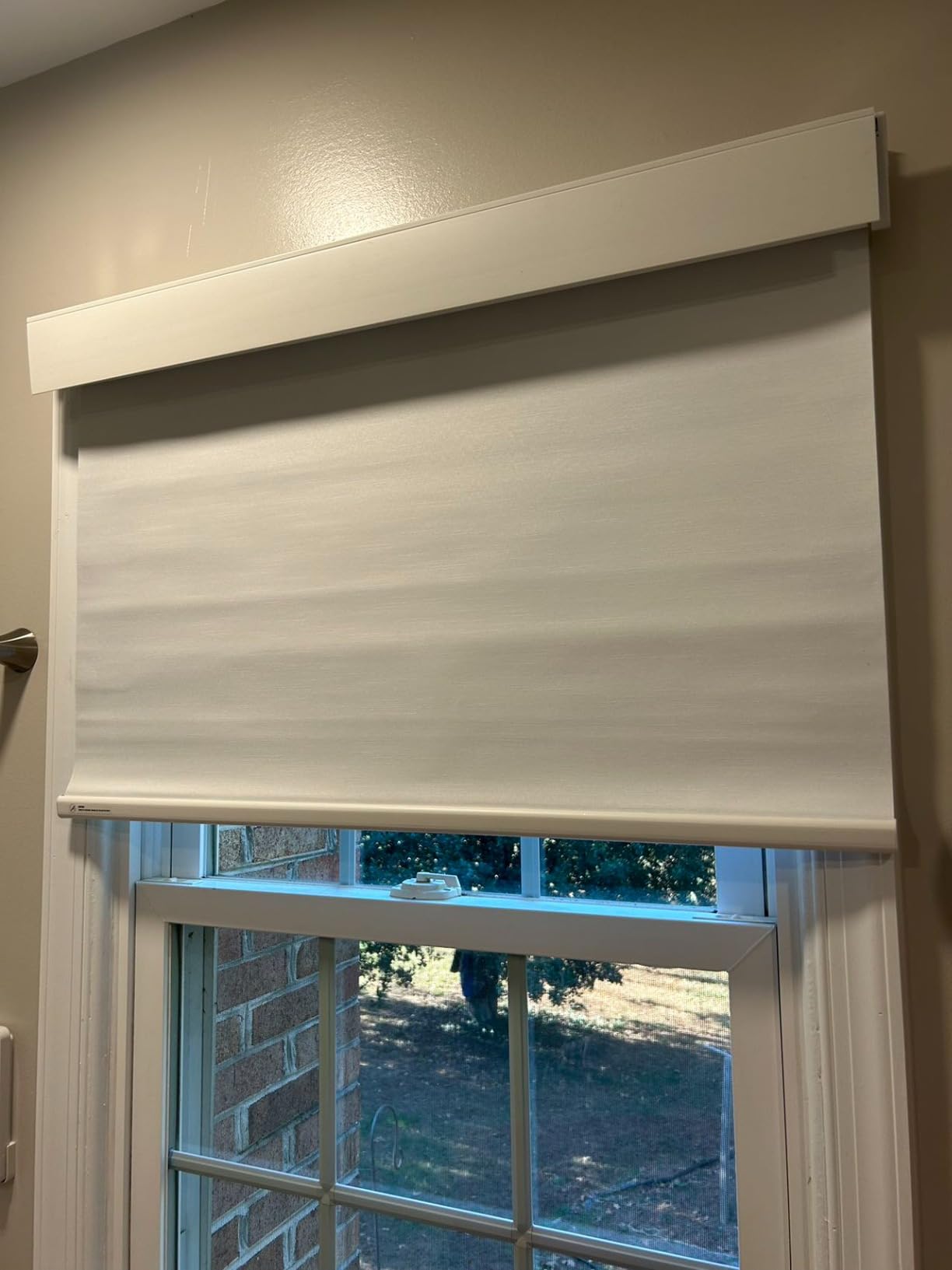 No-Drill Motorized Blackout Blinds with Remote, White, 34.5