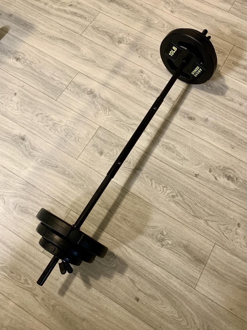 AboveGenius 45 lb Barbell Weight Set, Adjustable Workout Bar | Barbell Weight Set for Home Gym Strength Training customer photo 2