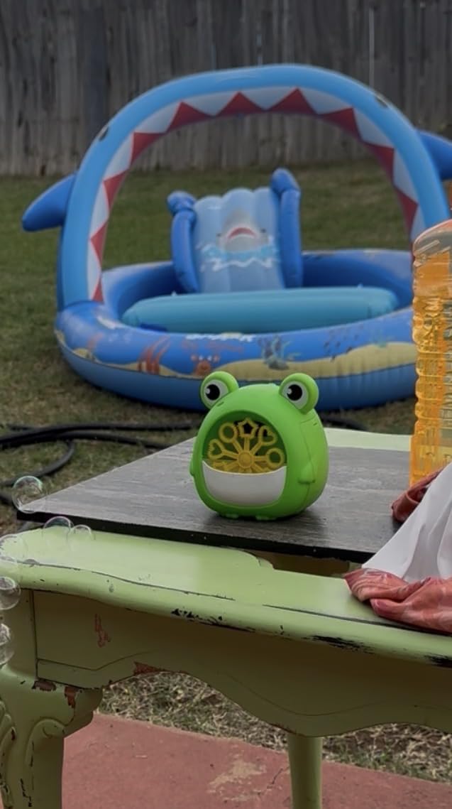 Frog Bubble Machine Toys for Kids 3-8, Outdoor Party Birthday Gift | Bubble Blower Maker with 2 Solutions, Gift for 3 4 5 6 7 8 Year Old Girls Boys customer photo 1