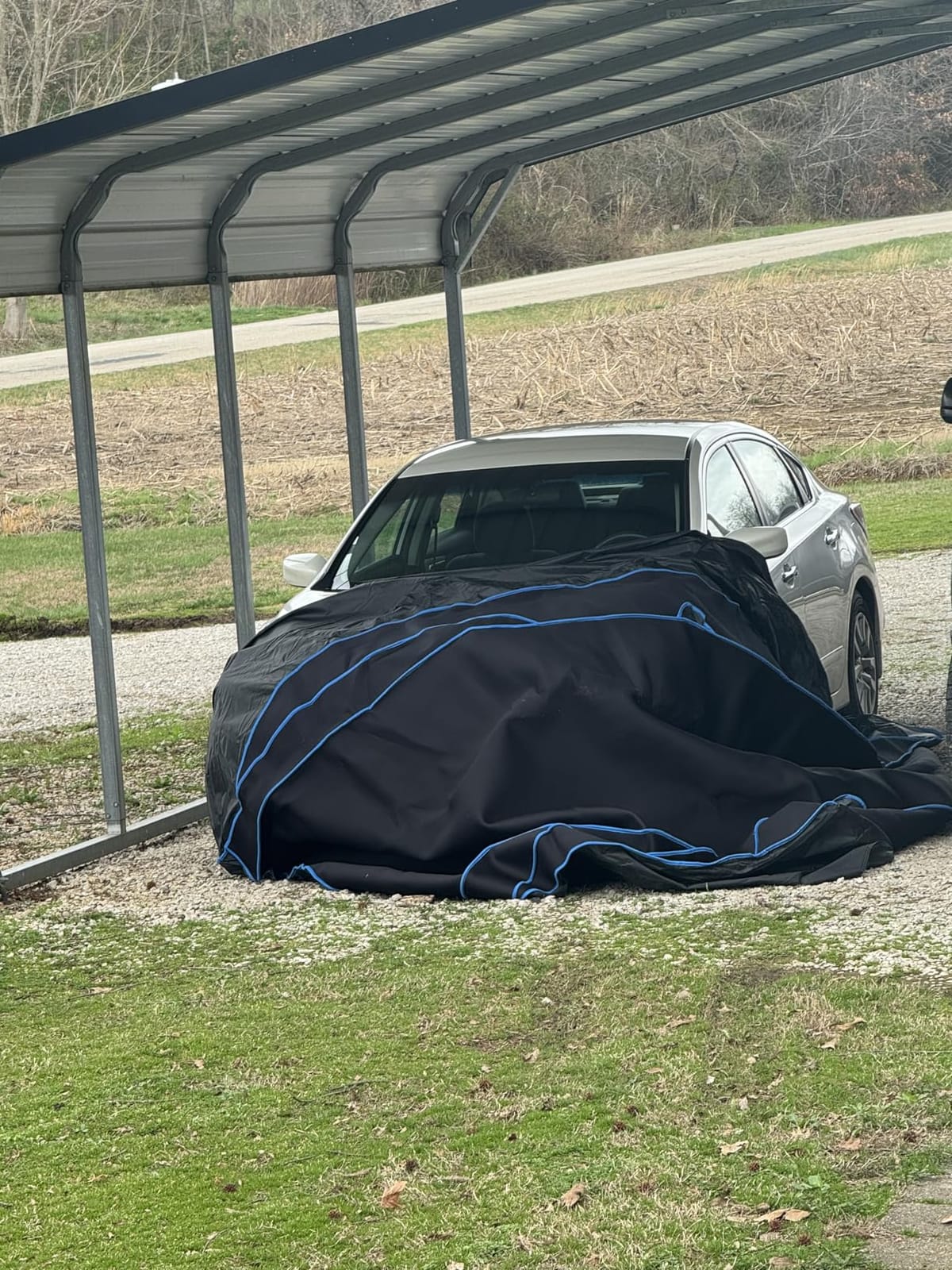Hail Protector Car Cover, Outdoor Anti Hail Car Covers Thick Multi-Layered EVA, Hail Proof Car Cover Waterproof All Weather, Hail Protection Padded Fit Sedan/Coupe (Length 194 to 208 inch customer photo 2