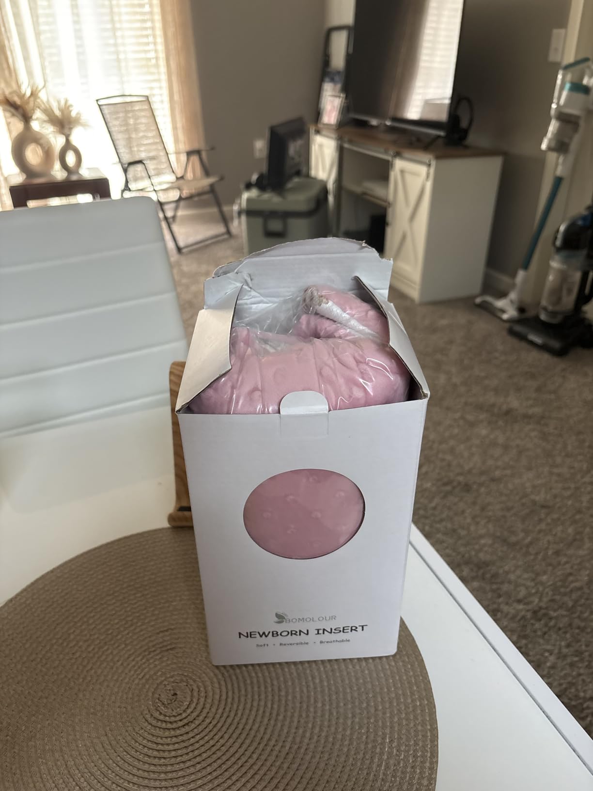 BOMOLOUR Infant Car Seat Insert for Baby Head Body Support, Pink customer photo 1