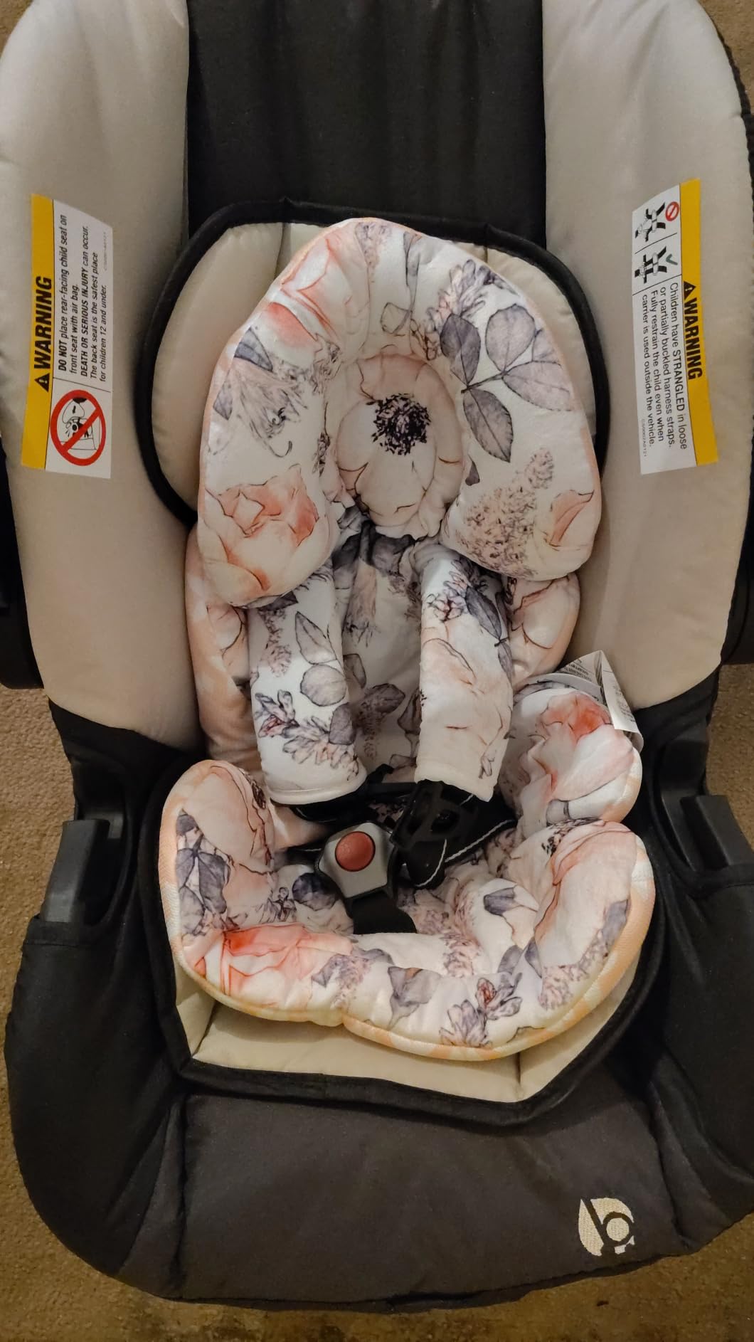 BOMOLOUR Infant Car Seat Insert for Baby Head Body Support, Pink customer photo 2