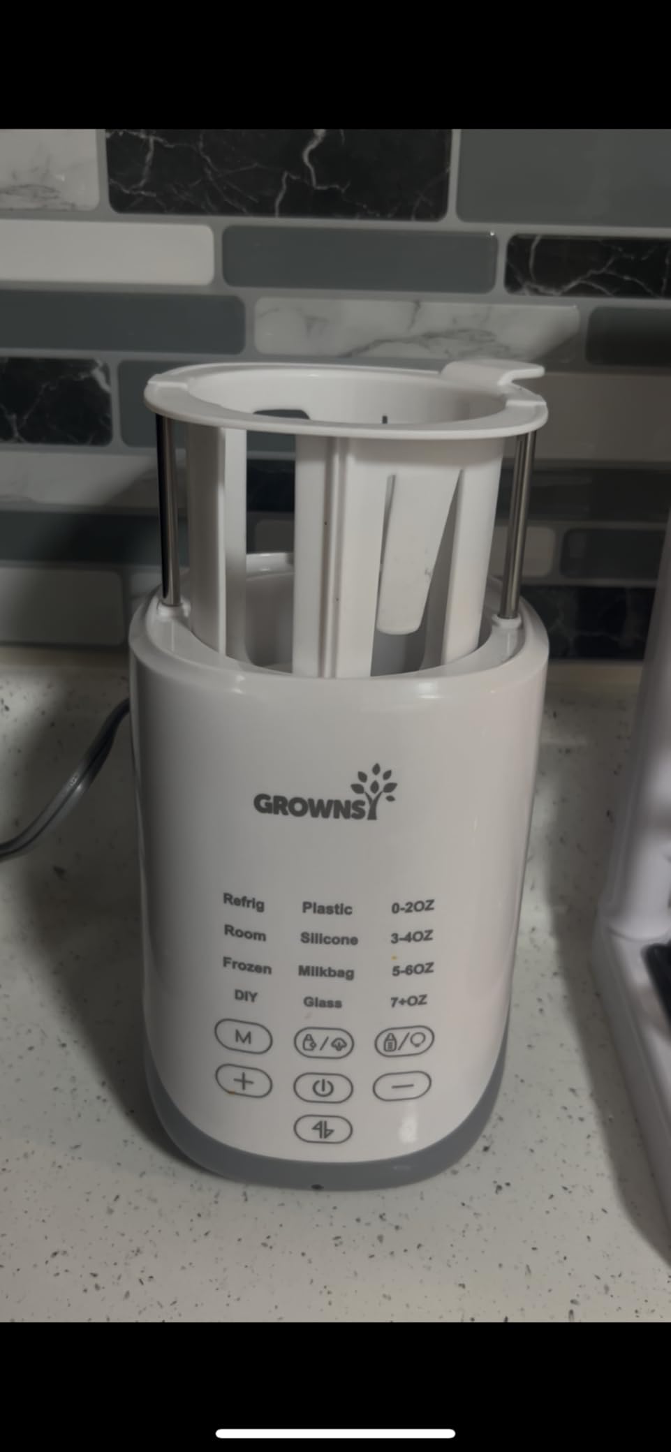 Grownsy Auto-Lift Nutri Bottle Warmer for Breastmilk & Formula, Gray | Fast Even Heat, Precise Temp, Retain Full Nutrients, Soft Night Light for Night Feeding, Compact 10-in-1 Baby Bottle Warmer customer photo 1