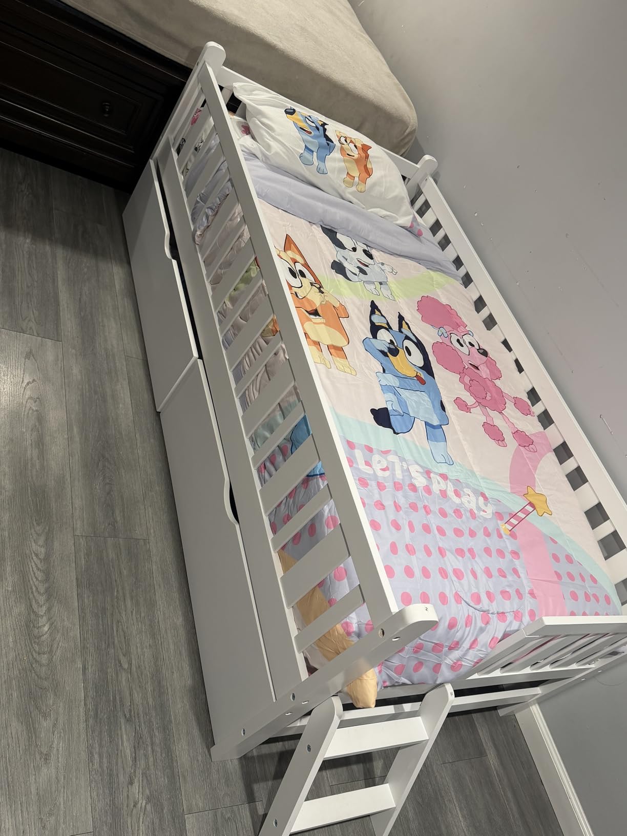 LUMISOL Twin Size Kids Montessori Floor Bed with Storage Drawers, White customer photo 2