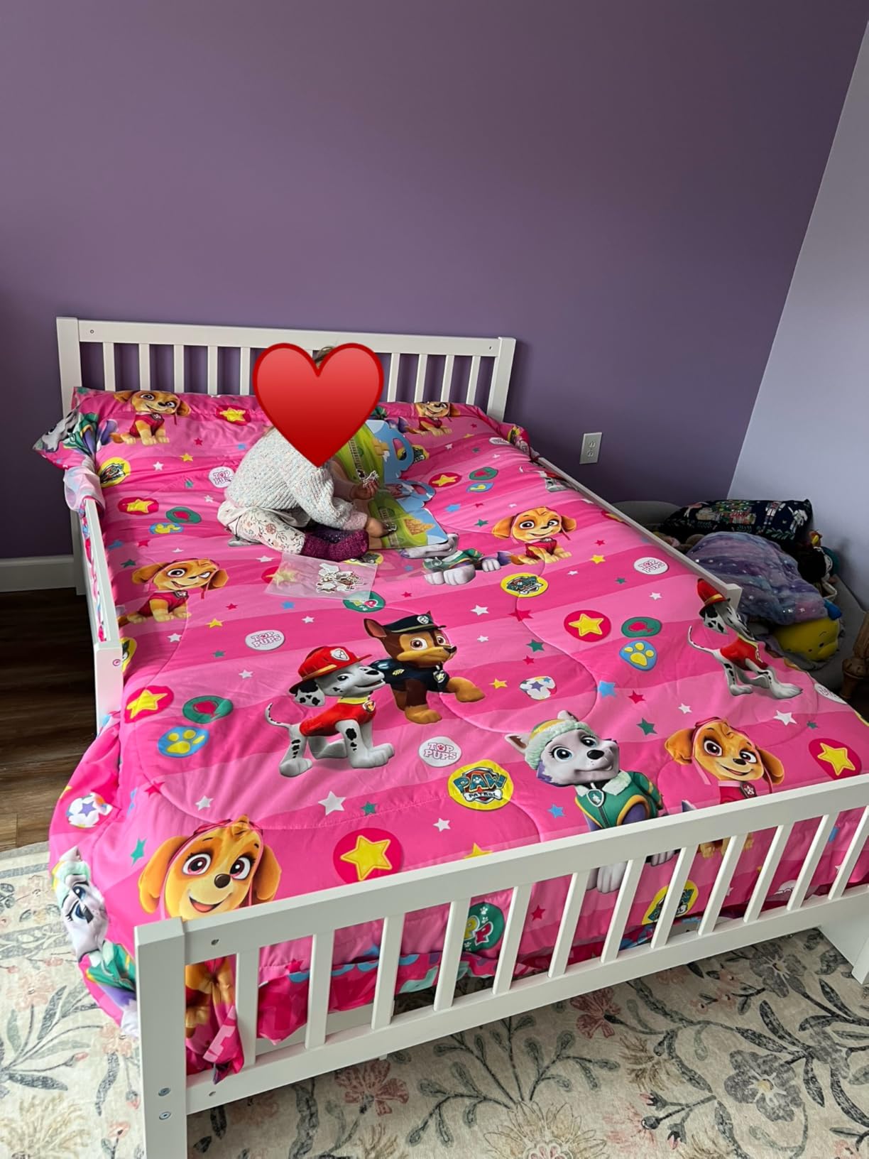 Merax Twin Size Platform Bed with 2 Storage Drawers and Both Sides Guardrails, Wood Bed Frame for Bedroom, Guest Room, No Box Spring Needed, White customer photo 2