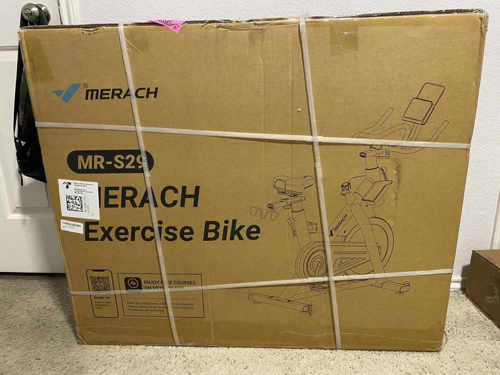 MERACH Magnetic Exercise Bike, Heavy Duty Stationary Bike for Home Gym | Low Noise Indoor Workout Bike with Exclusive APP & Coach-Led, Customizable Seating and Handlebar Height, 300 350 Lbs Option customer photo 2