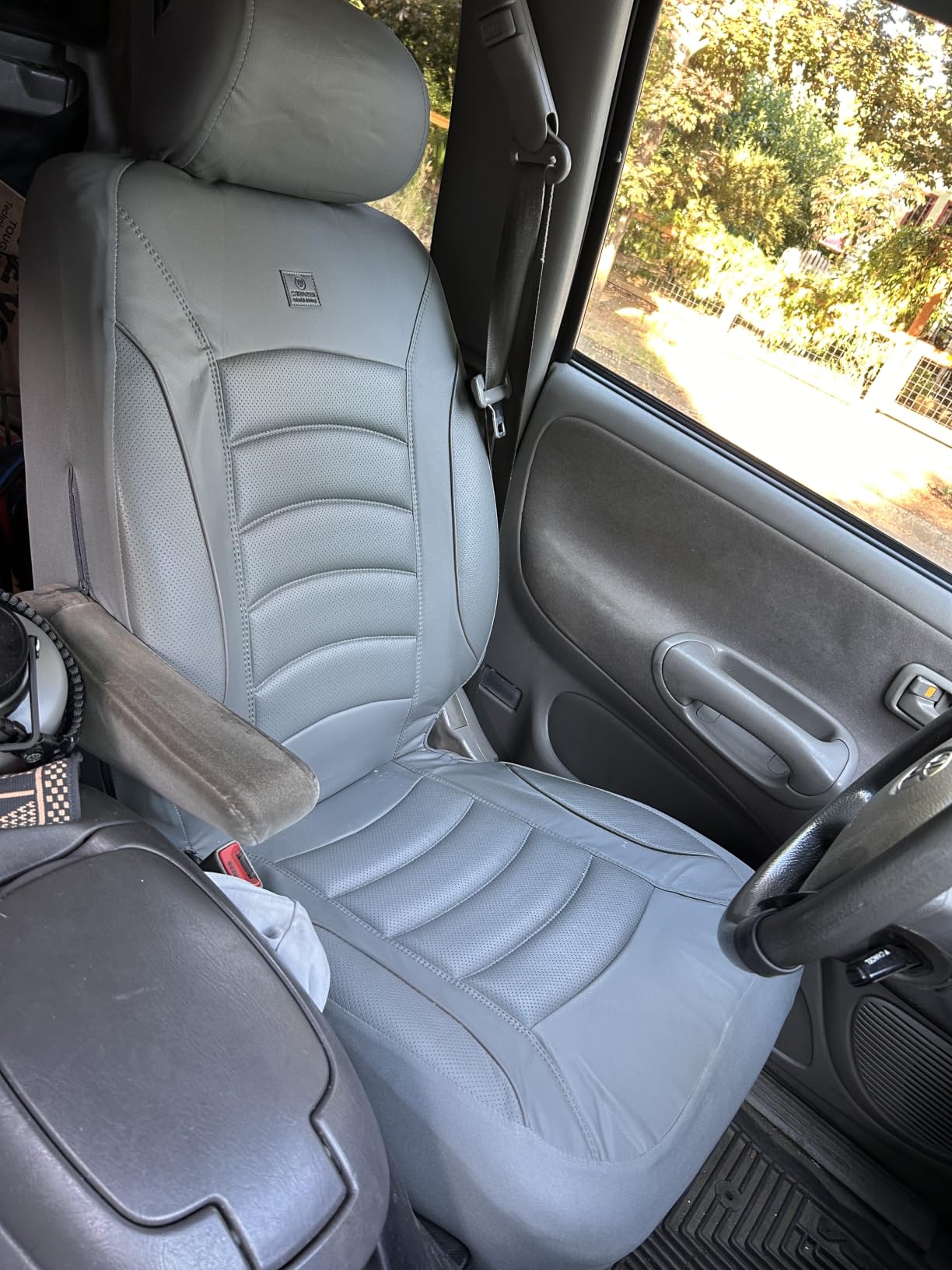 CAR PASS Comfortable 3D Foam Mesh Leather Car Seat Covers Front, Air Cool Mesh Breathable Front Seat Covers for Car, Universal Fit for SUV Truck Sedan Automotive, Airbag Compatible,Black Gray customer photo 2