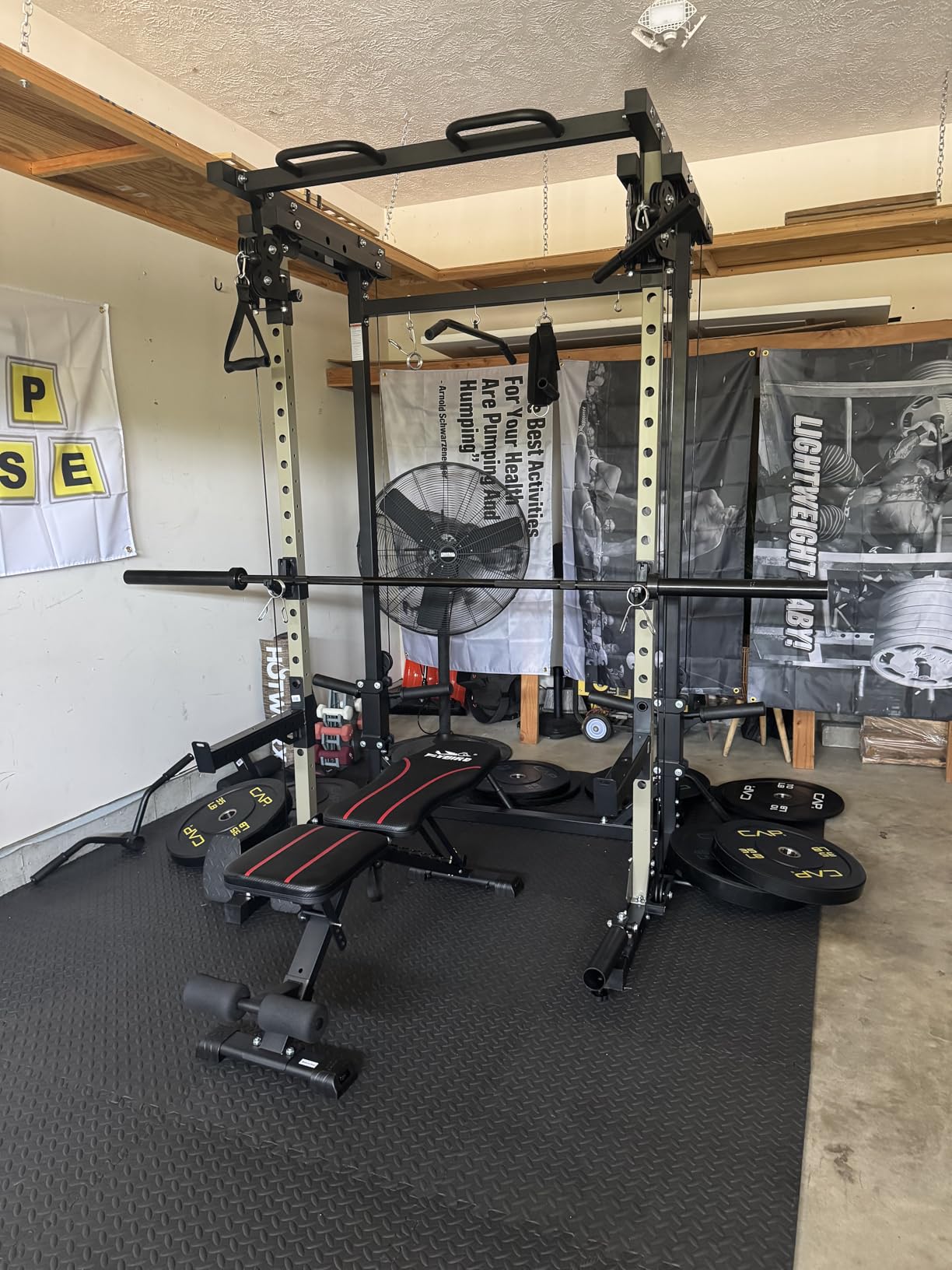 MAJOR FITNESS Drone3 Power Rack, 2500lbs Multi-Function Home Gym Squat Rack with Dual Pulley System, Pull-Up Bar & J-Hooks, Heavy-Duty Steel Frame for Maximum Stability & Strength Training customer photo 1