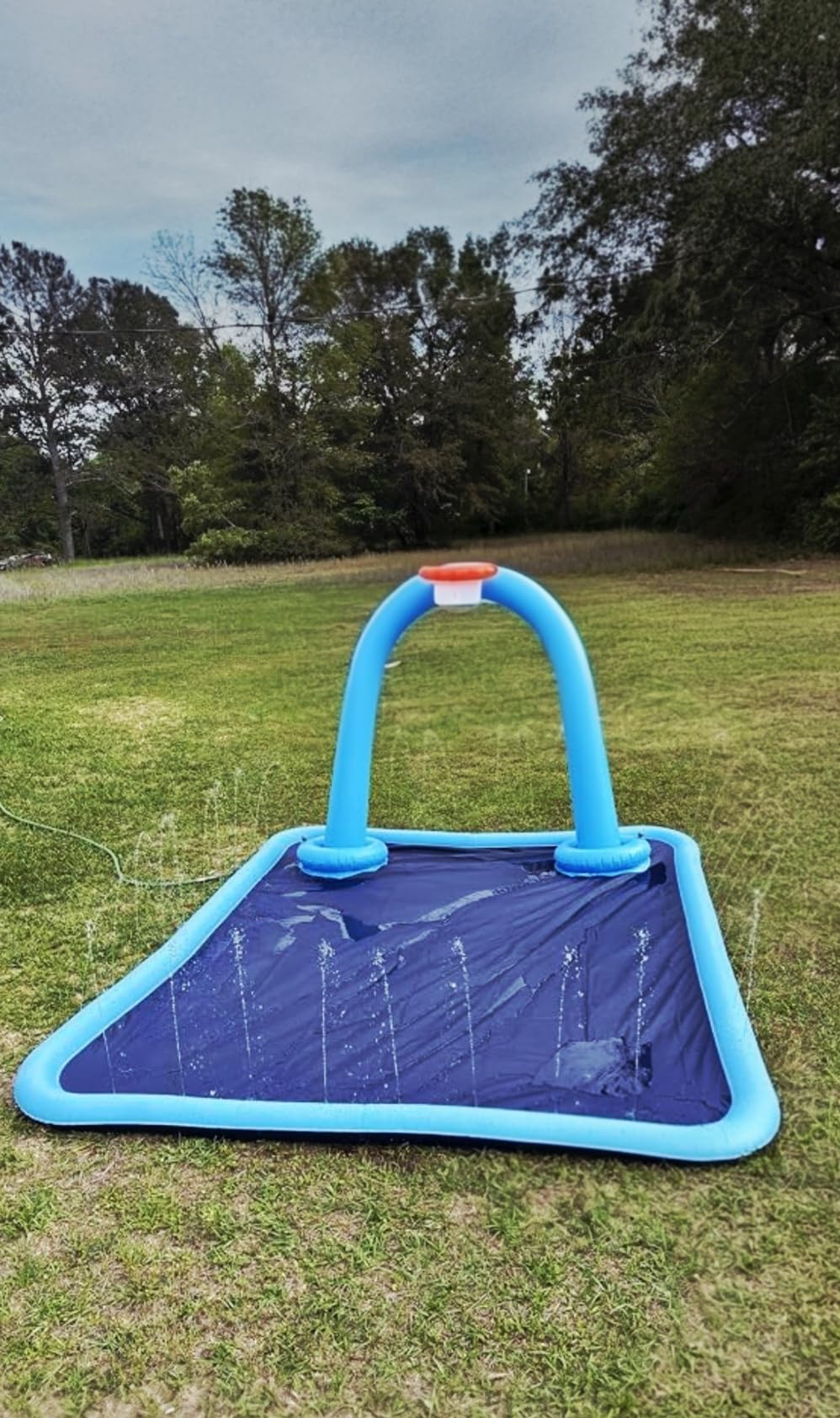 Splash Pad for Kids & Dogs, Large Sprinkler Pad Water Toys with Basketball Hoop, Thickened Non-Slip Splash Mat, Foldable Play Pool & Outdoor Summer Toys Ages 4-12 customer photo 1
