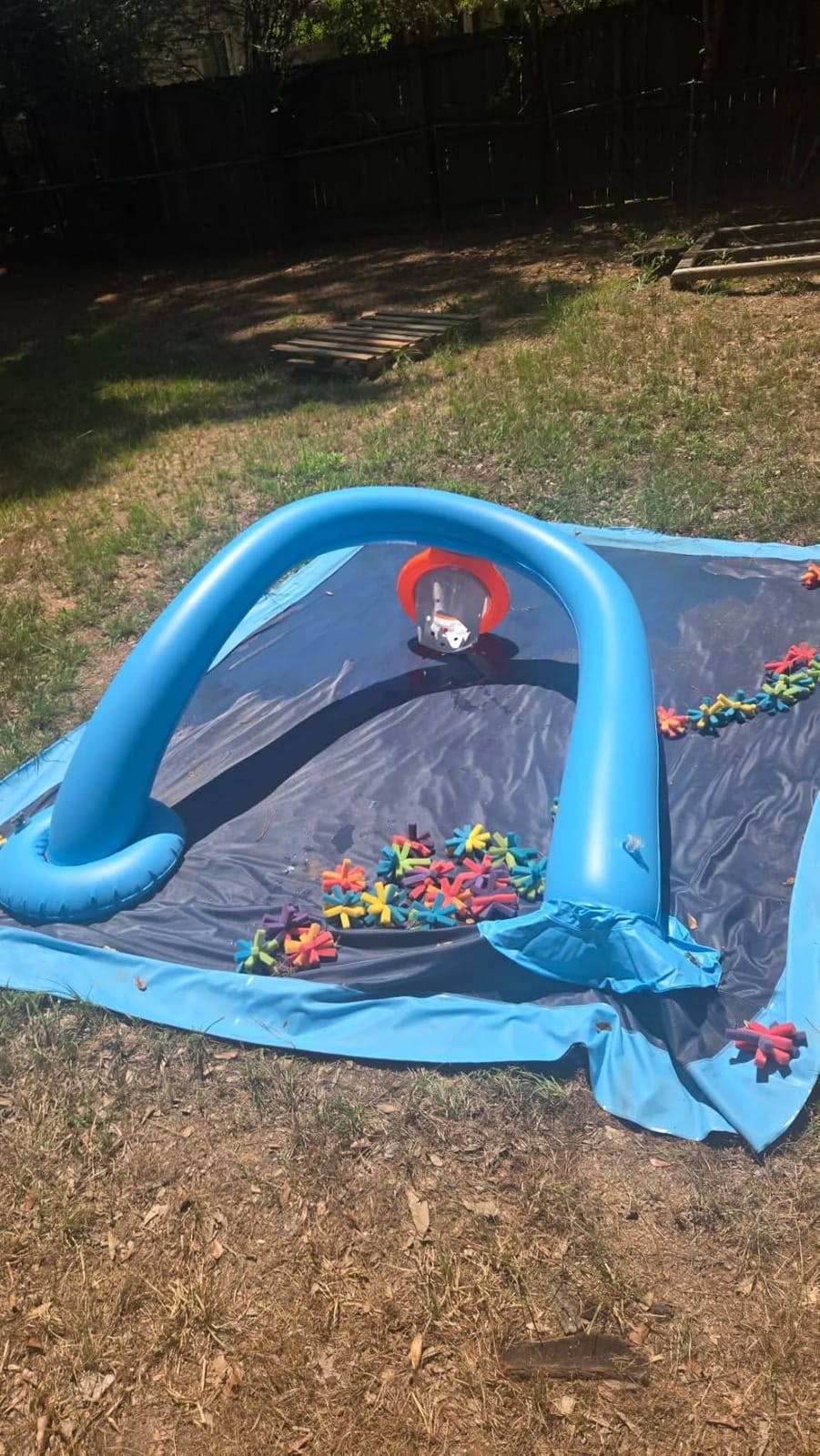 Splash Pad for Kids & Dogs, Large Sprinkler Pad Water Toys with Basketball Hoop, Thickened Non-Slip Splash Mat, Foldable Play Pool & Outdoor Summer Toys Ages 4-12 customer photo 2