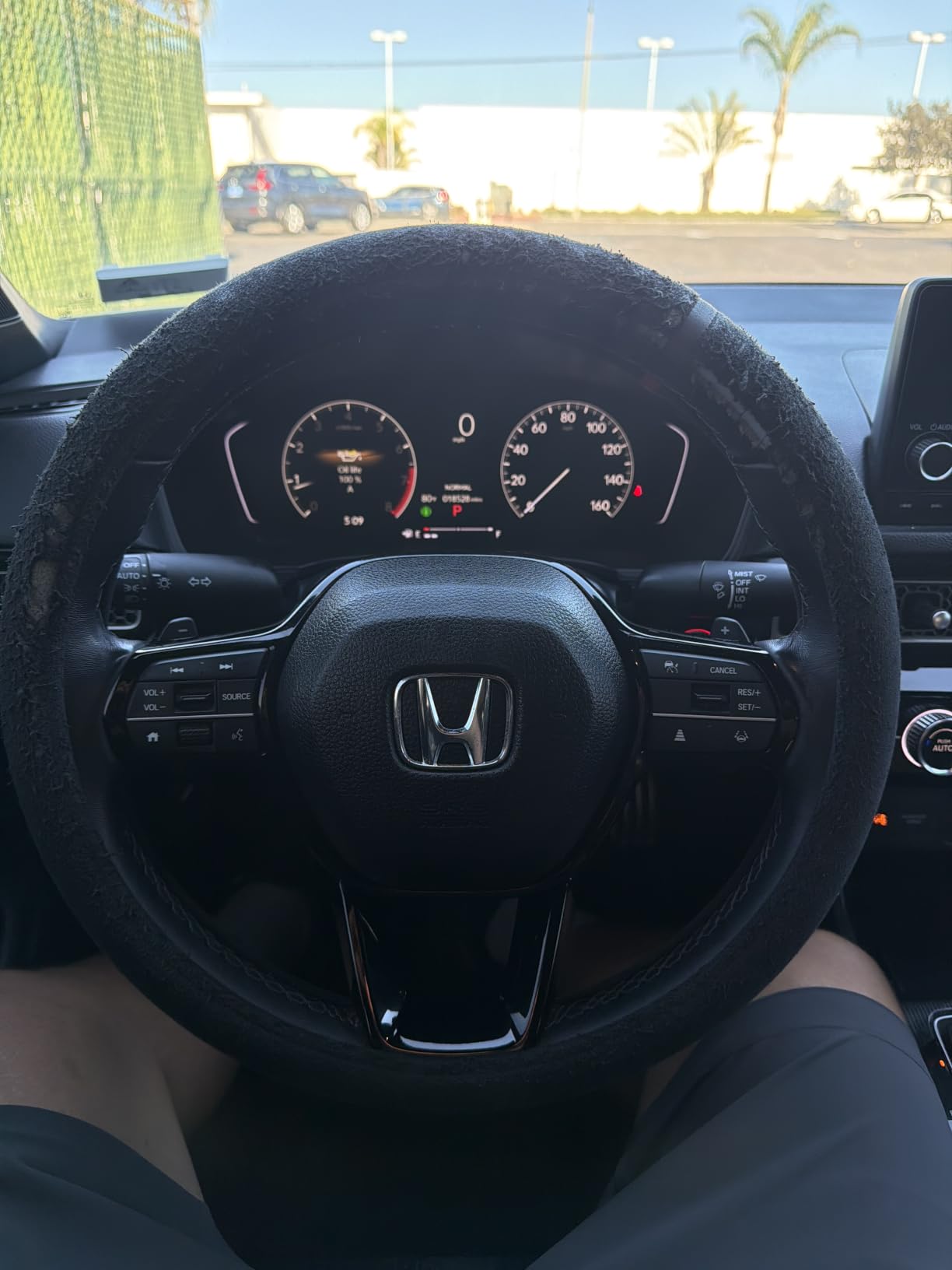 Suede Steering Wheel Cover with Upgraded Silicone Inner Ring, Anti Heat, Breathable, Anti-Slip, Leather Universal 14.5 to 15 inch Steering Wheel Cover (Black, Solid) customer photo 2