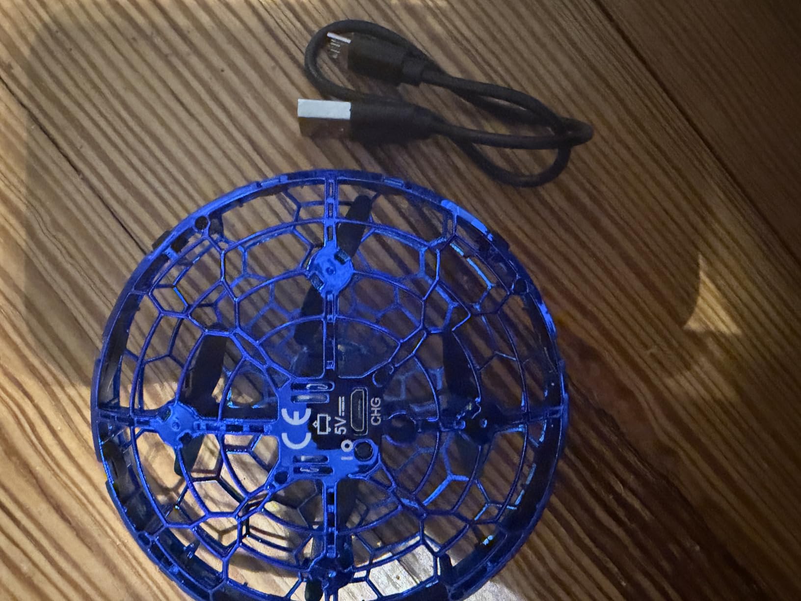 Hand Operated Flying Toy Drone for Kids, 360° Hands Free Motion Sensors Mini Drone with Cool LED Lights, Easy Indoor Small UFO Toy Flying Ball Drone for 6 7 8 9 10+ Year Old Boys and Girls (Blue) customer photo 1