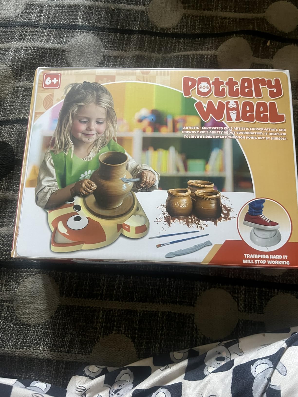 Pottery Wheel for Kids, Complete Pottery Painting Kit Arts and Crafts for Kids Ages 8-12, with 3 Pack Air Dry Clay Art Supplies Kids Toys Christmas Birthday Gift for Girls Boys 6 7 8 9 10 11 12 customer photo 2
