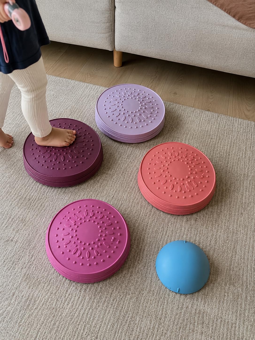 Lehoo Castle Crab Stepping Stones for Kids, Toddler Sensory Toys | Non-Slip Toddler Stepping Stones, Promotes Balance & Coordination Skills, Obstacle Course for Kids, Indoors or Outdoors customer photo 1