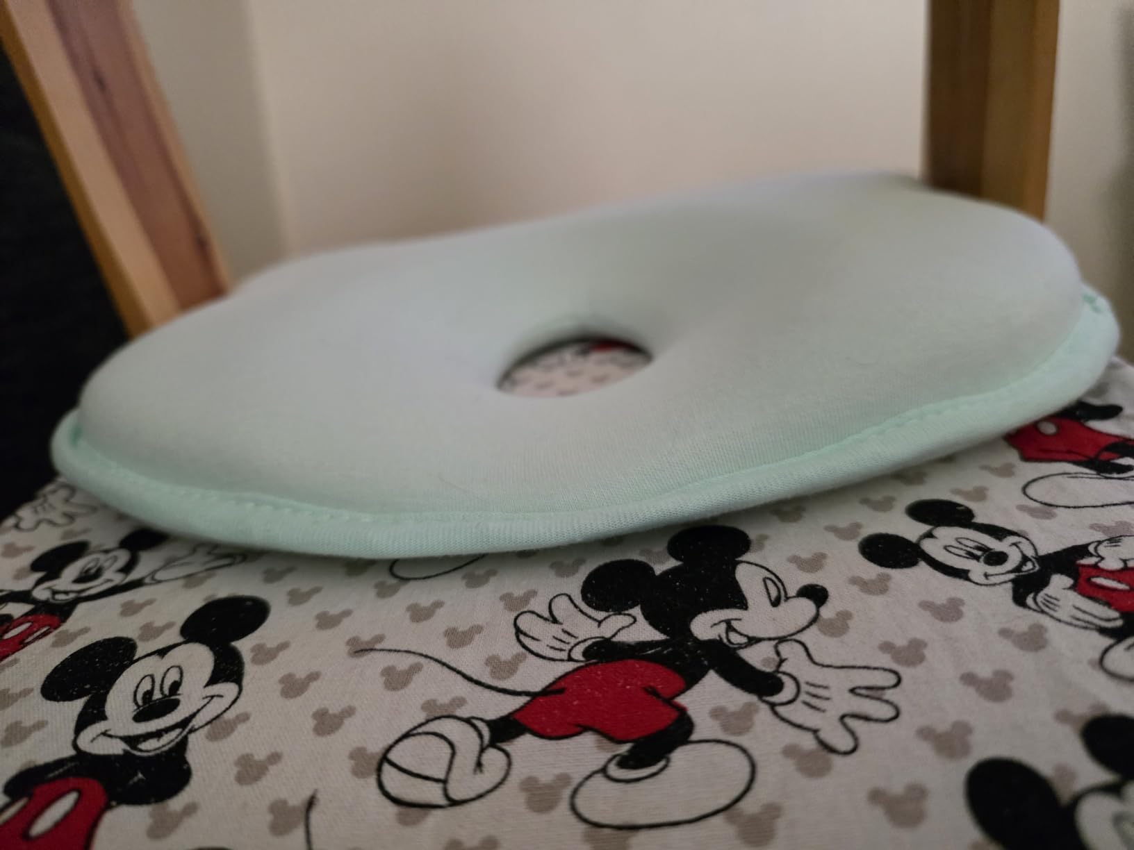 Memory Cotton Baby Pillow, Portable Cartoon Bear Soft and Cozy Pillow, Breathable Bedding Set for Infants for Small Boys and Girls,Green customer photo 1