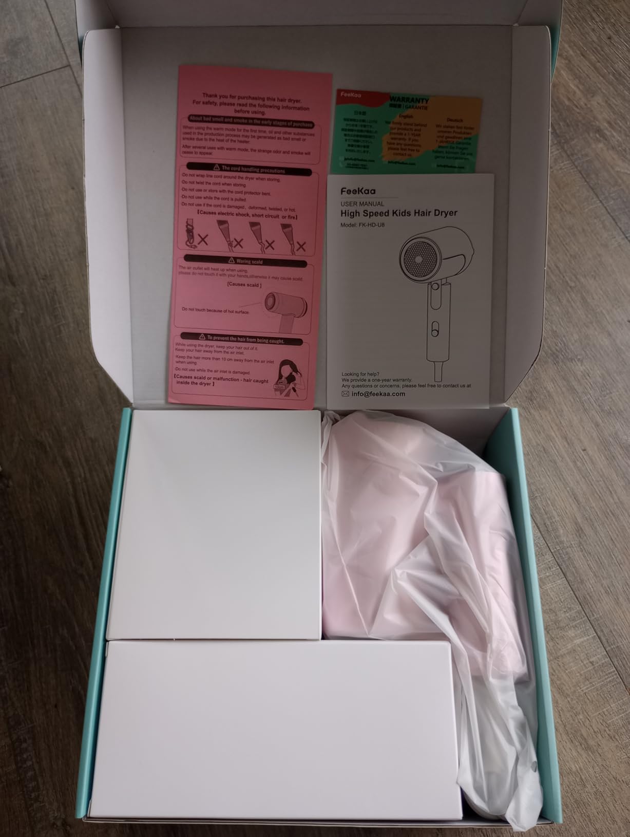 Feekaa Kids Hair Dryer for Girls, Kids Blow Dryer Hairdryer Blowdryer, Pink customer photo 1
