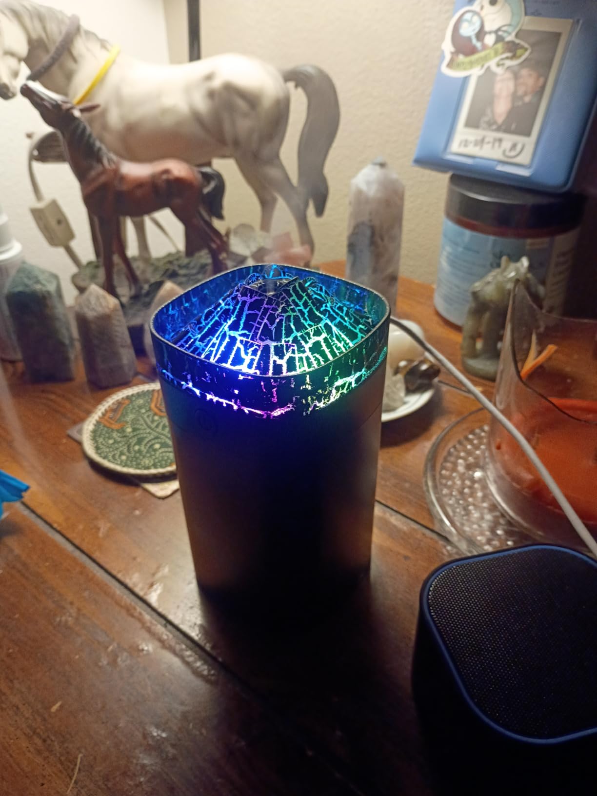 Portable Small Humidifier, 400ml, Black-Crackle customer photo 1