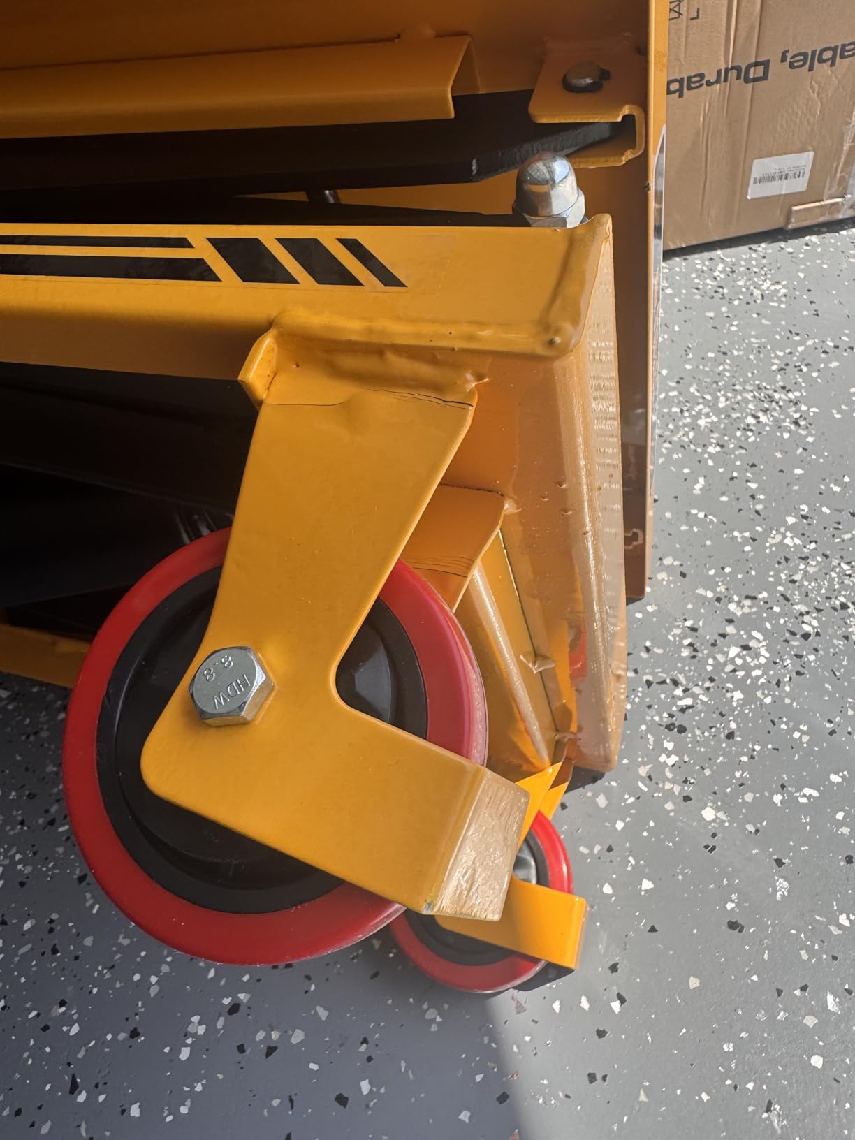 CAMMOO Hydraulic Lift Table Cart, 330 lb Double Scissor Lift, Yellow | 49.6