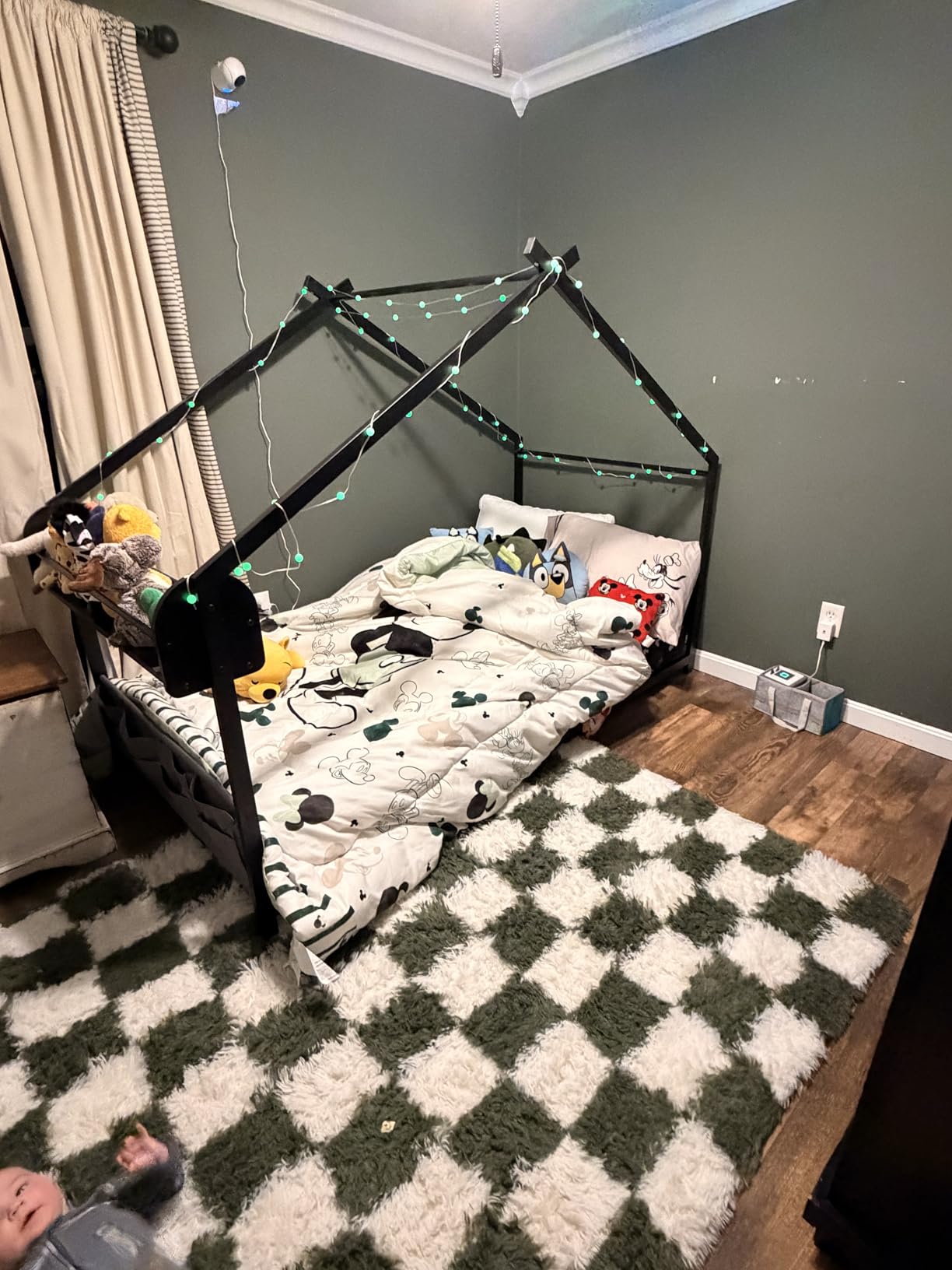 Timy House Shape Twin Size Montessori House Bed Metal Floor Bed with Caddy customer photo 2