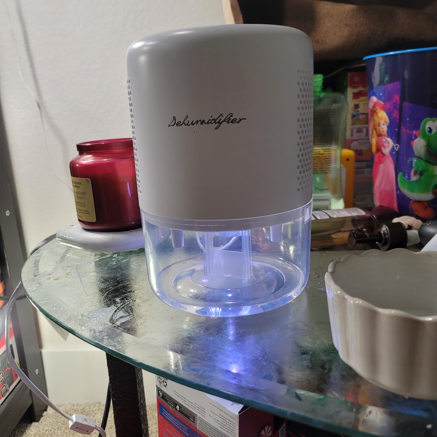 44oz(1.3L) Small Dehumidifier for Home Auto-Off Quiet Portable Dehumidifier with 3 Modes 10 Color Lights 4 Timer Settings for Bedroom Bathroom Closet (215 sq.ft) customer photo 2