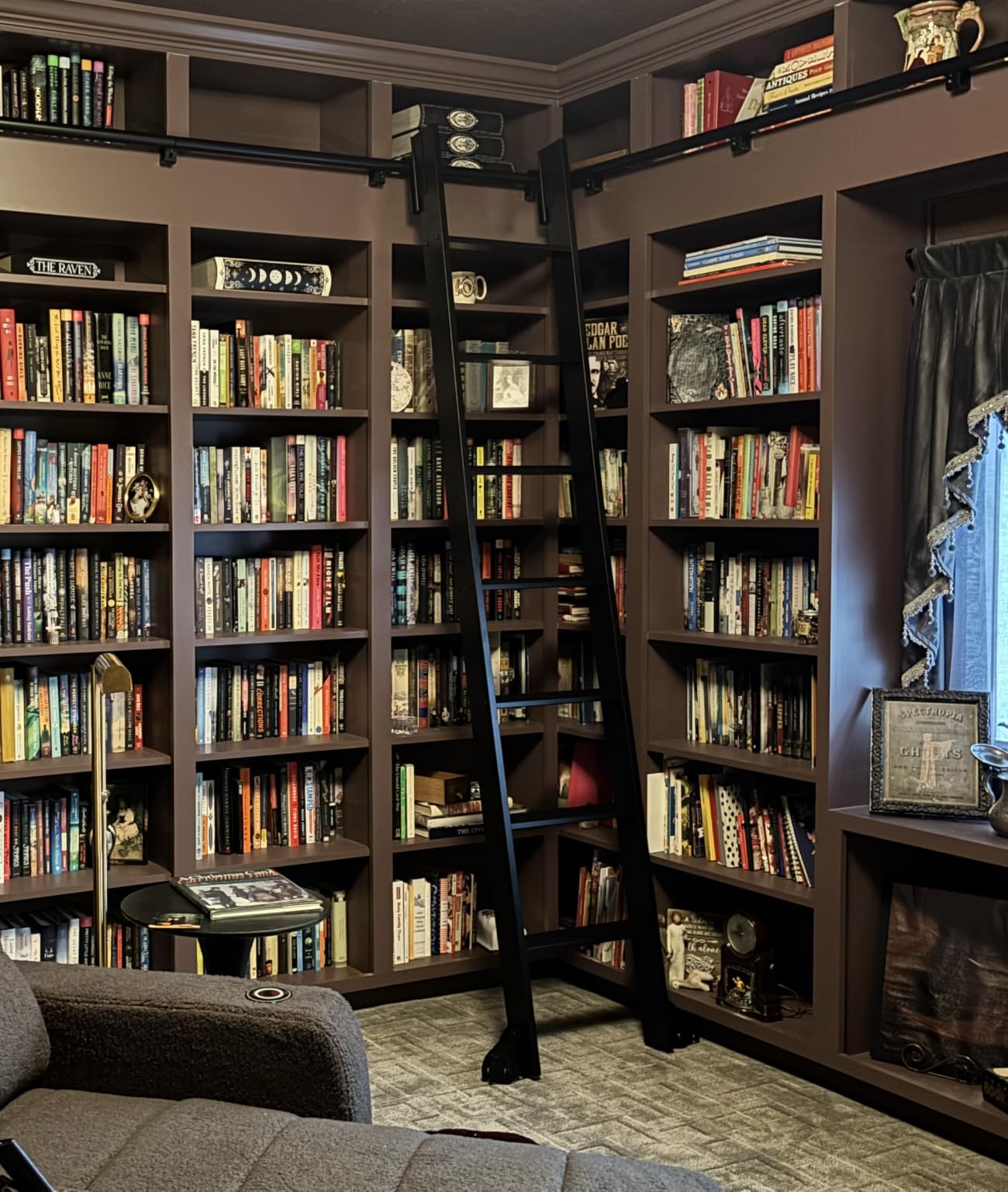 Fredbeck 8ft Rolling Library Ladders Black 96
