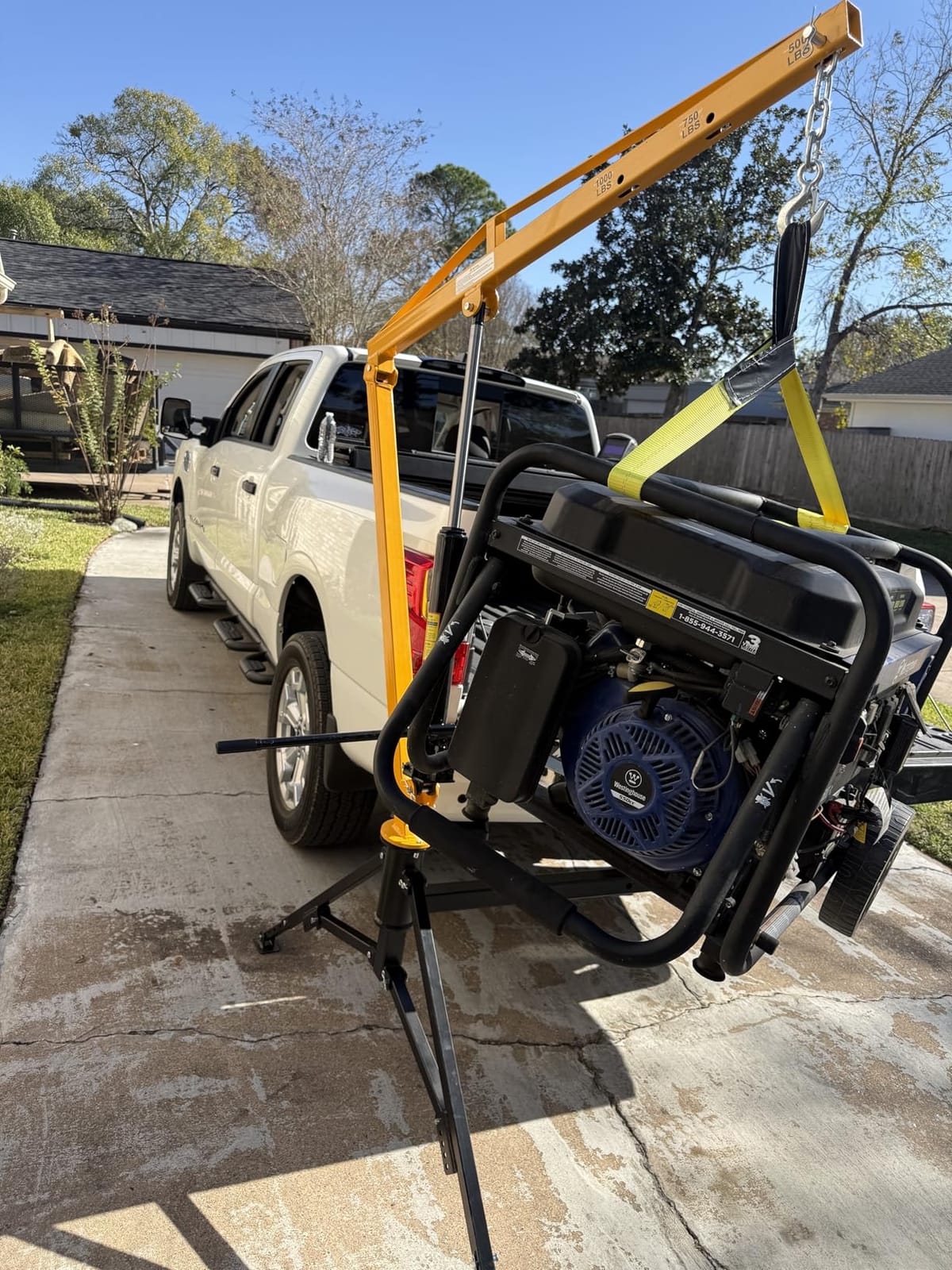 CAMMOO Truck Crane, 1000 lb Receiver Hitch Hydraulic 360 Swivel, Yellow customer photo 1