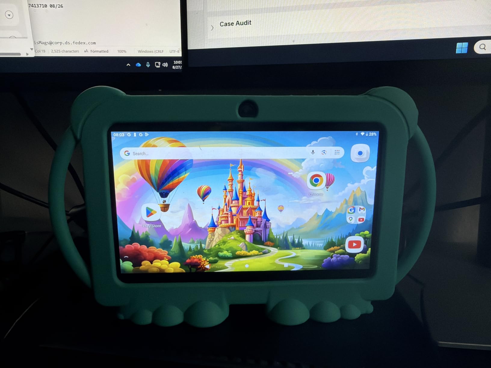 PEICHENG Kids Tablet 7 inch Android 12.0 for Toddler, 4GB RAM 32GB ROM Bluetooth IPS Screen Parental Control Dual Camera Shockproof Case for Educational Games, (Green) customer photo 1