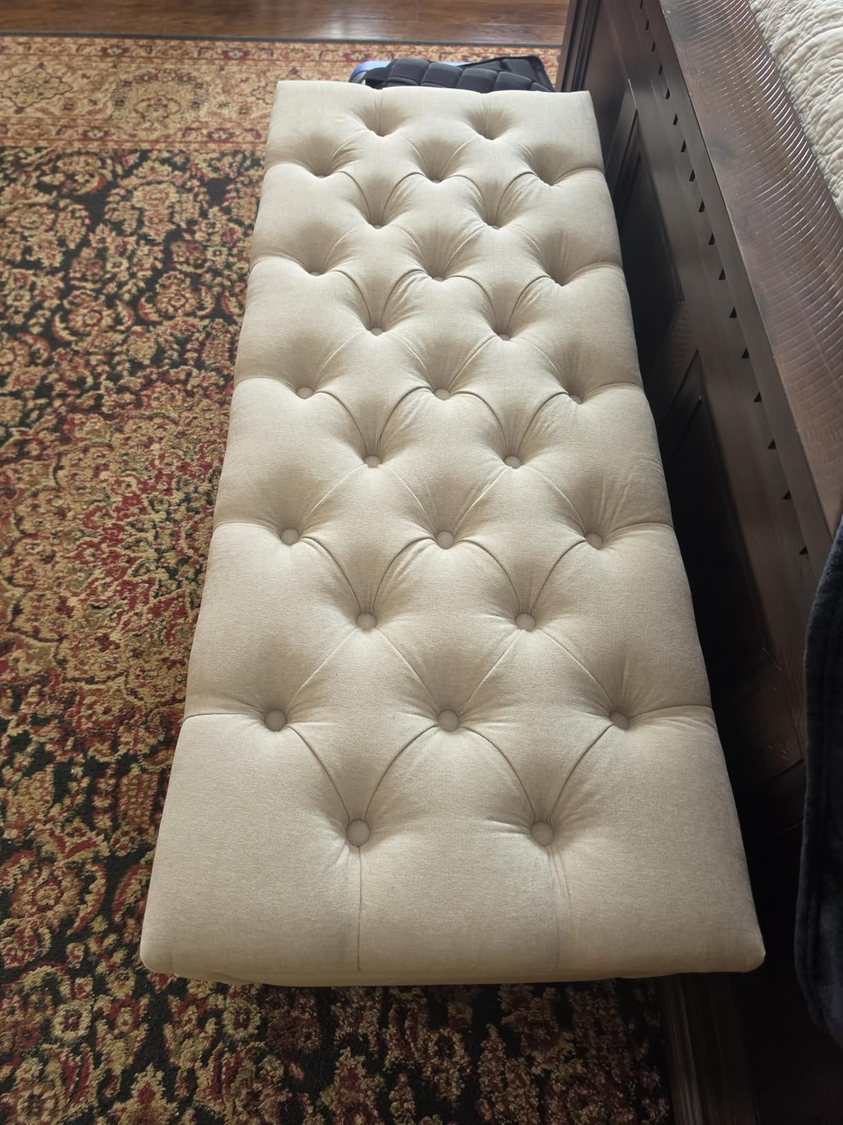 Mangodan 50 Inch Large Storage Ottoman, Tufted Ottoman with Storage | End of Bed Ottomans for Living Room, Bedroom, Modern Entryway Benchs customer photo 2