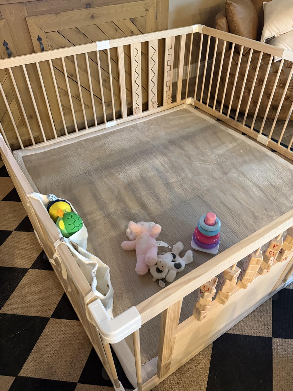 SUNYRISY Baby Play Mat for Floor 60 x 60in 1.4in Thick Grey customer photo 1