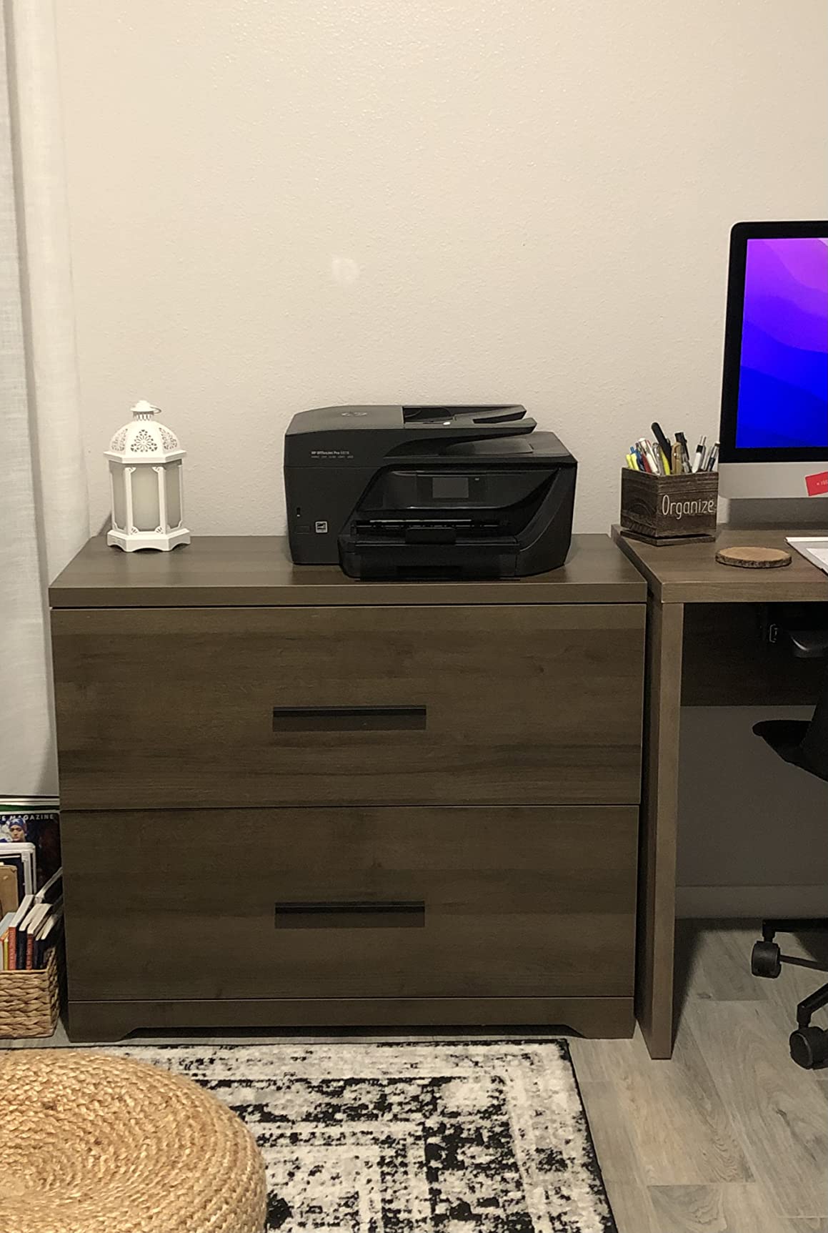 DEVAISE 2-Drawer Lateral File Cabinet with Lock,Wood Filing Cabinet, White customer photo 1