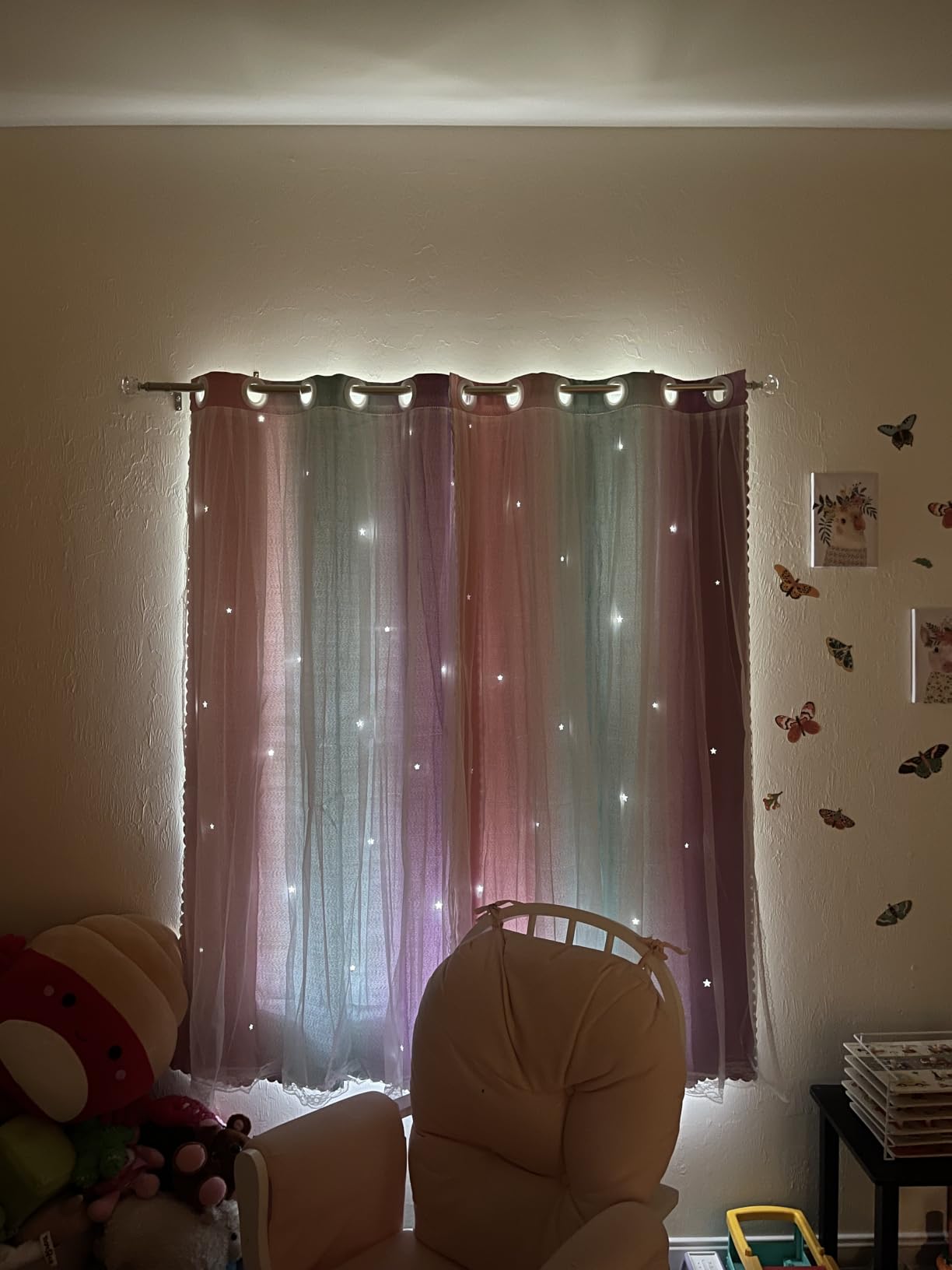 XiDi Pink Curtains Blackout for Girls, Kid Bedroom, 34 x63 inch 1 Panel customer photo 1