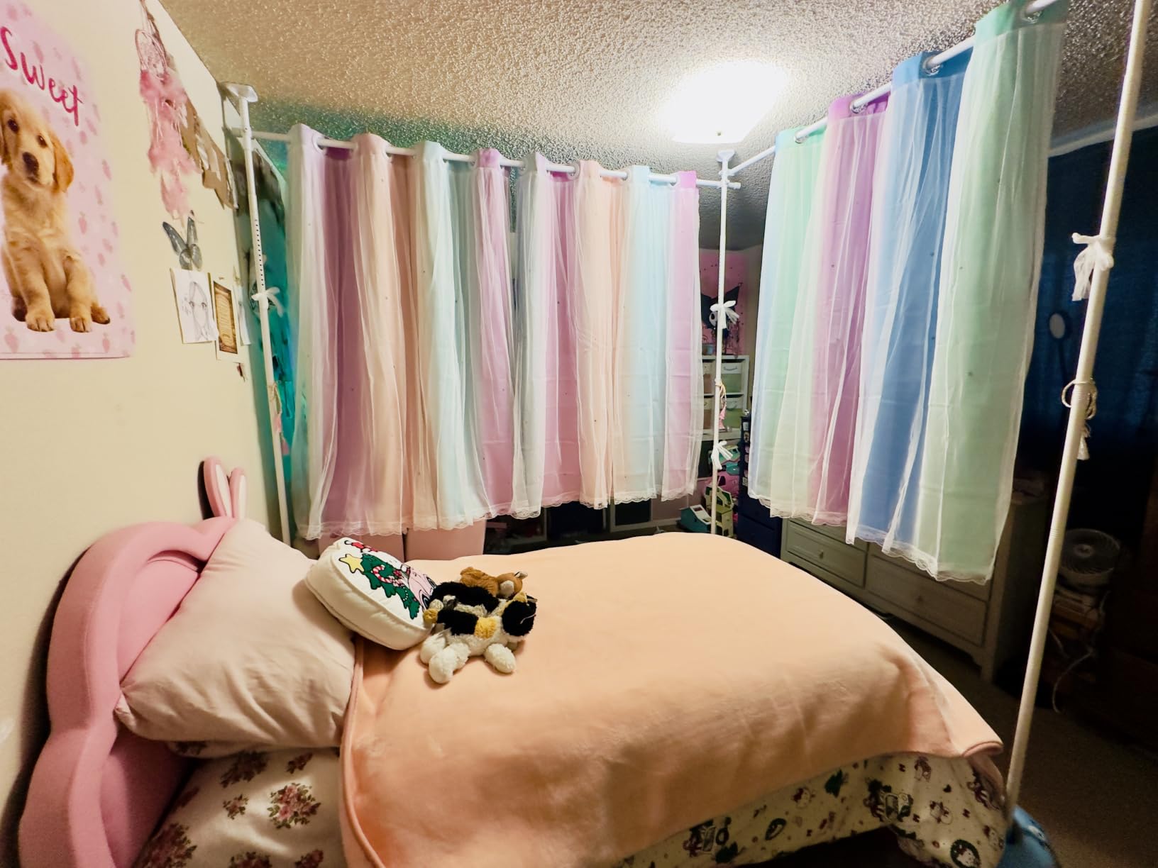 XiDi Pink Curtains Blackout for Girls, Kid Bedroom, 34 x63 inch 1 Panel customer photo 2