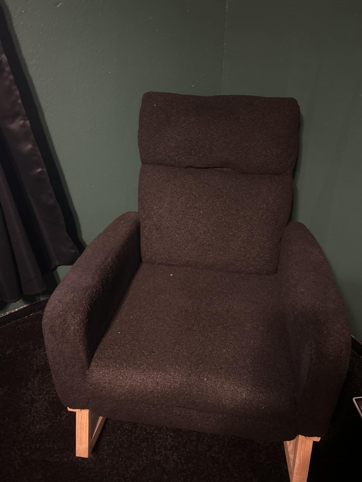 HCHAIRH Rocking Chair Nursery with Foot Rest, Teddy Nursing Rocking Chairs for Mom Breastfeeding, Rocker Glider Chair with High Backrest for Living Room, Bedroom, Blue Grey customer photo 2