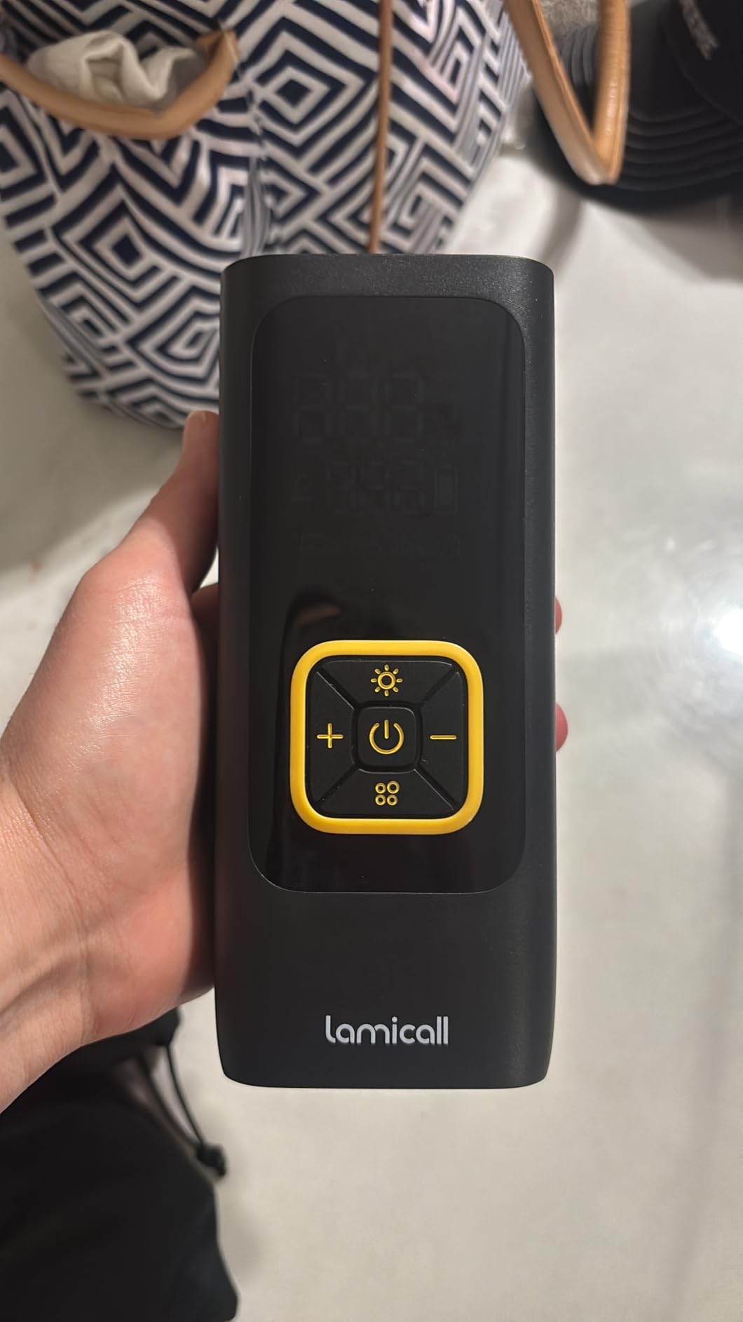 Lamicall Car Tire Inflator Portable Air Compressor, 4X Faster, 150 PSI | with Auto Stop, Rechargeable, Pressure Gauge Display, LED Light, Car Accessories Automatic Air Pump for Motorcycle Bike Ball customer photo 1