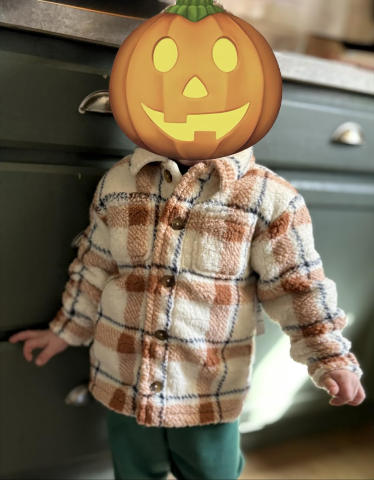 Amazon Essentials x Sofia Grainge Unisex Babies' Soft Faux Sherpa Fleece Overshirt Jacket with Pockets customer photo 1