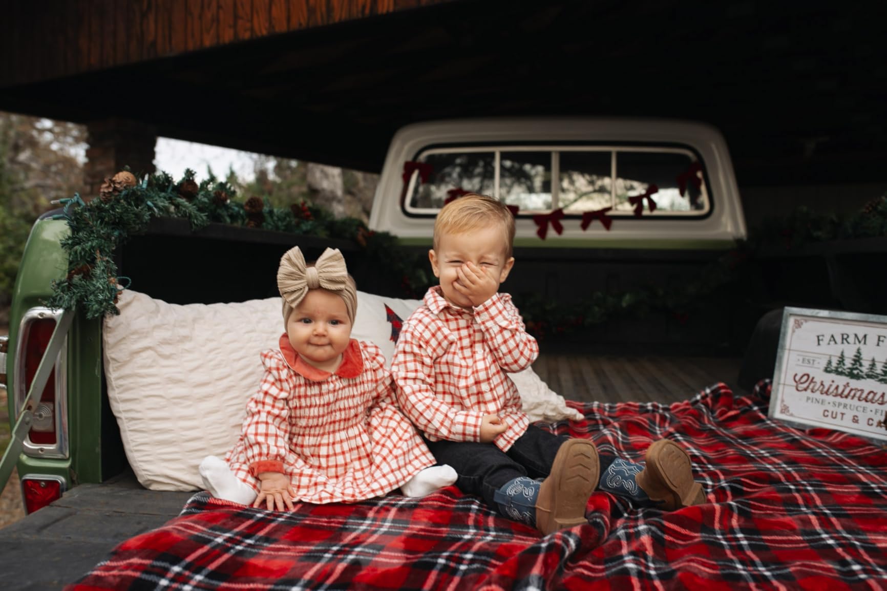 Amazon Essentials x Sofia Grainge Toddler and Baby Boys' Button Down Plaid Flannel Shirt customer photo 1