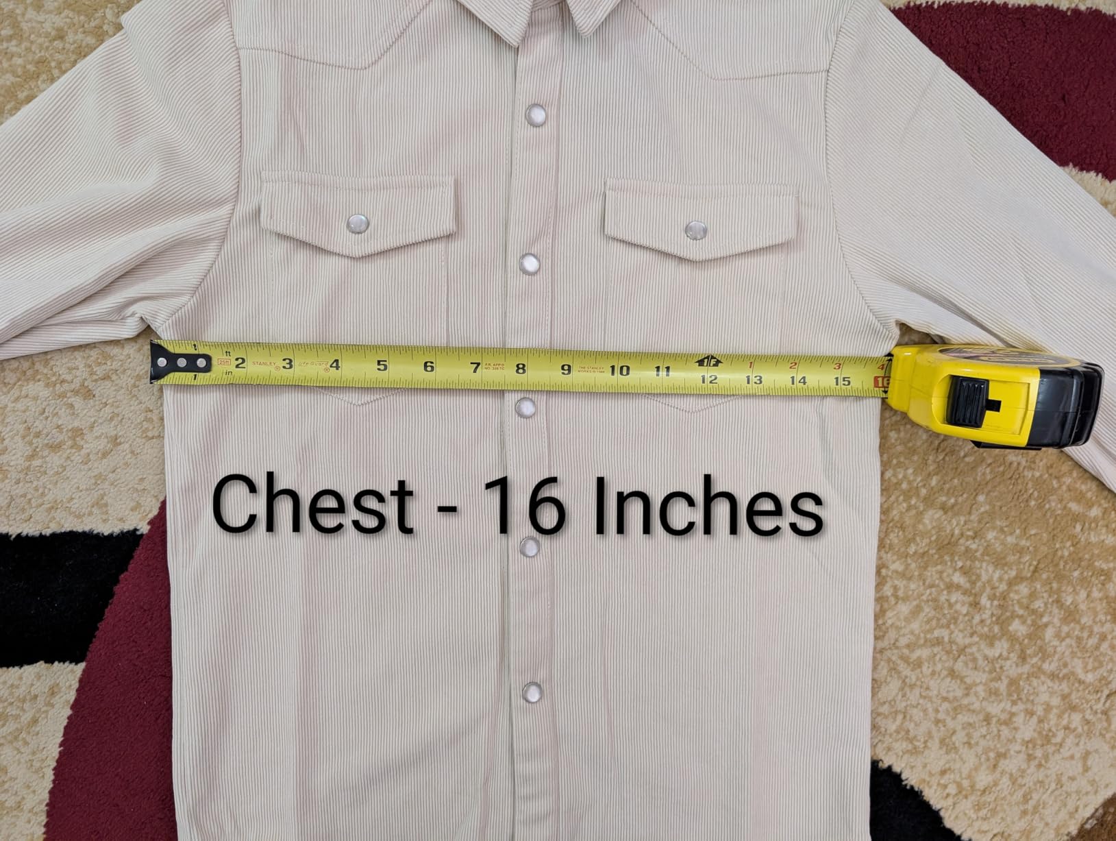 Spring&Gege Boys Long Sleeve Corduroy Shirts Western Pearl Snap Shacket with Flap Pockets customer photo 1