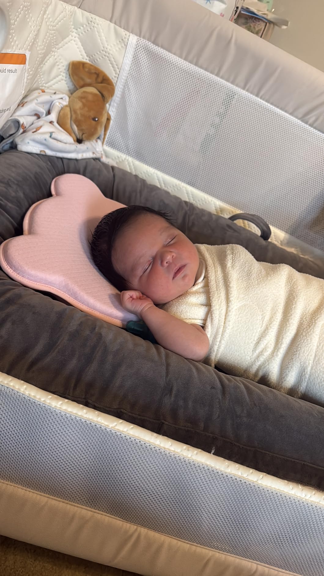 Memory Foam Travel Pillow,Portable Cute Cartoon Bear Soft and Cozy Pillow (Pink) customer photo 2