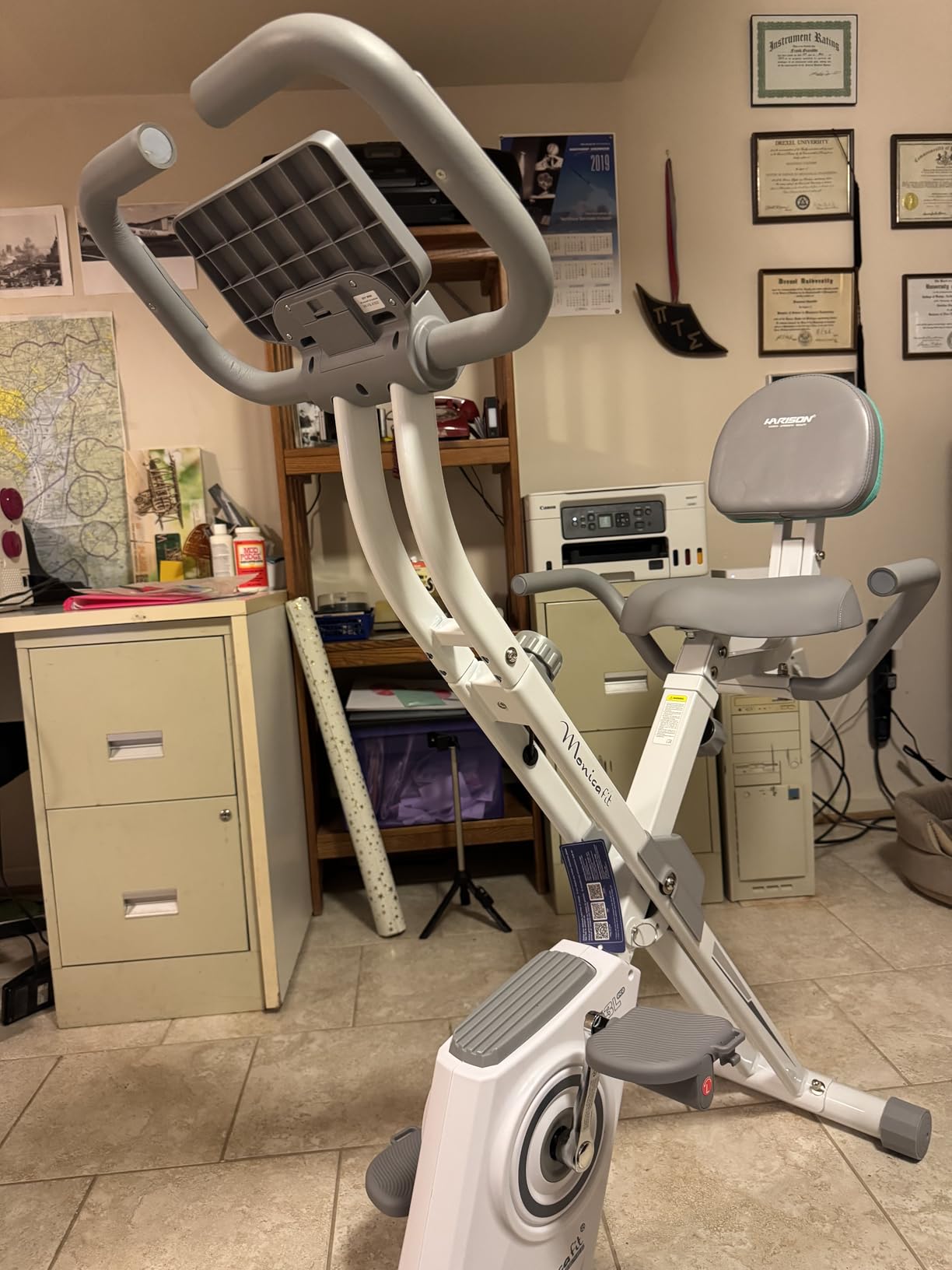 HARISON Exercise Bike for Home | FOLDABLE FULL-BODY BIKE. Ride cardio, pull bands, track data and fold away for easy home workouts customer photo 2