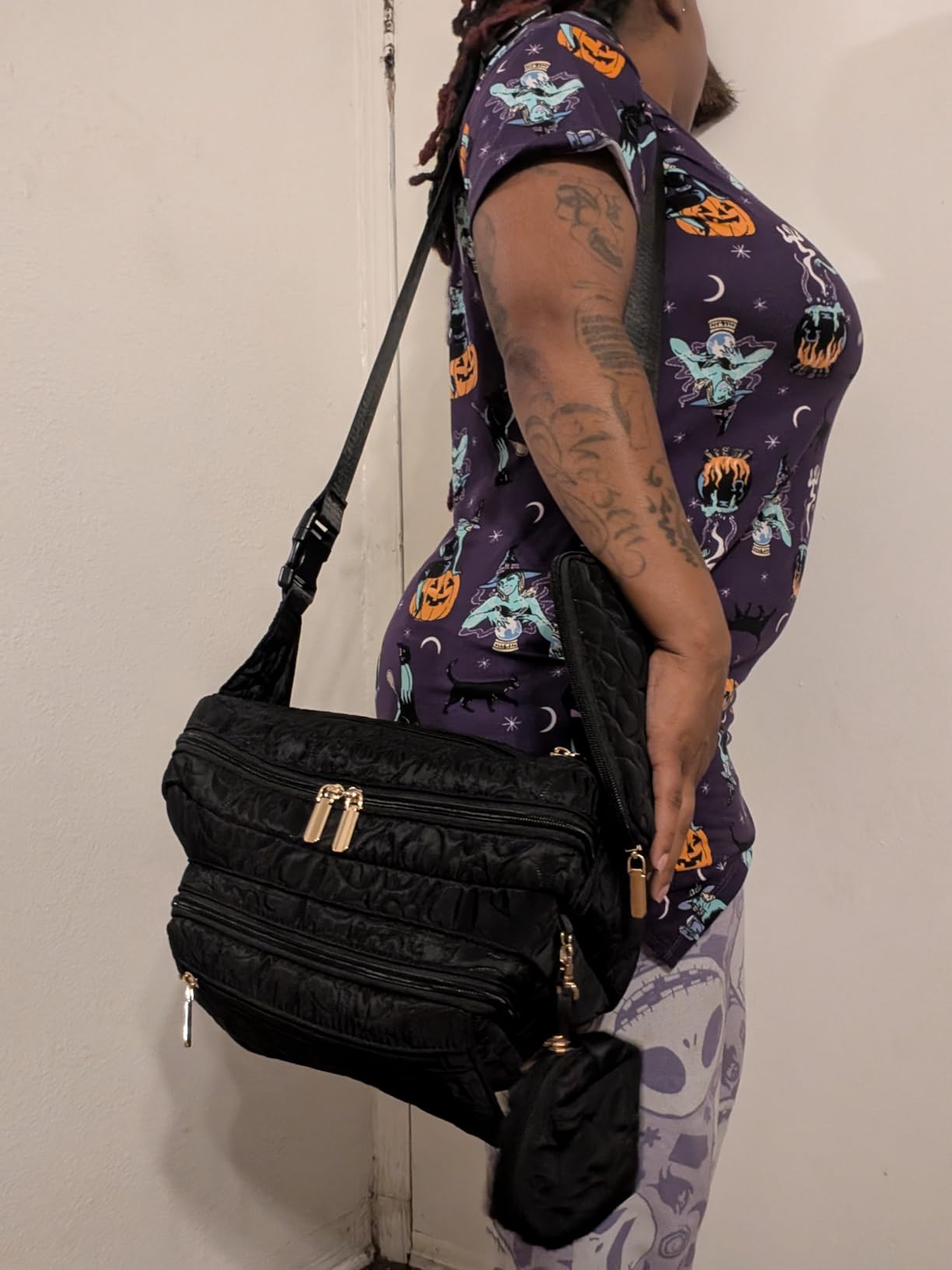 Rexmore Quilted Puffer Diaper Fanny Pack, Crossbody Mom Purse, Off White customer photo 1