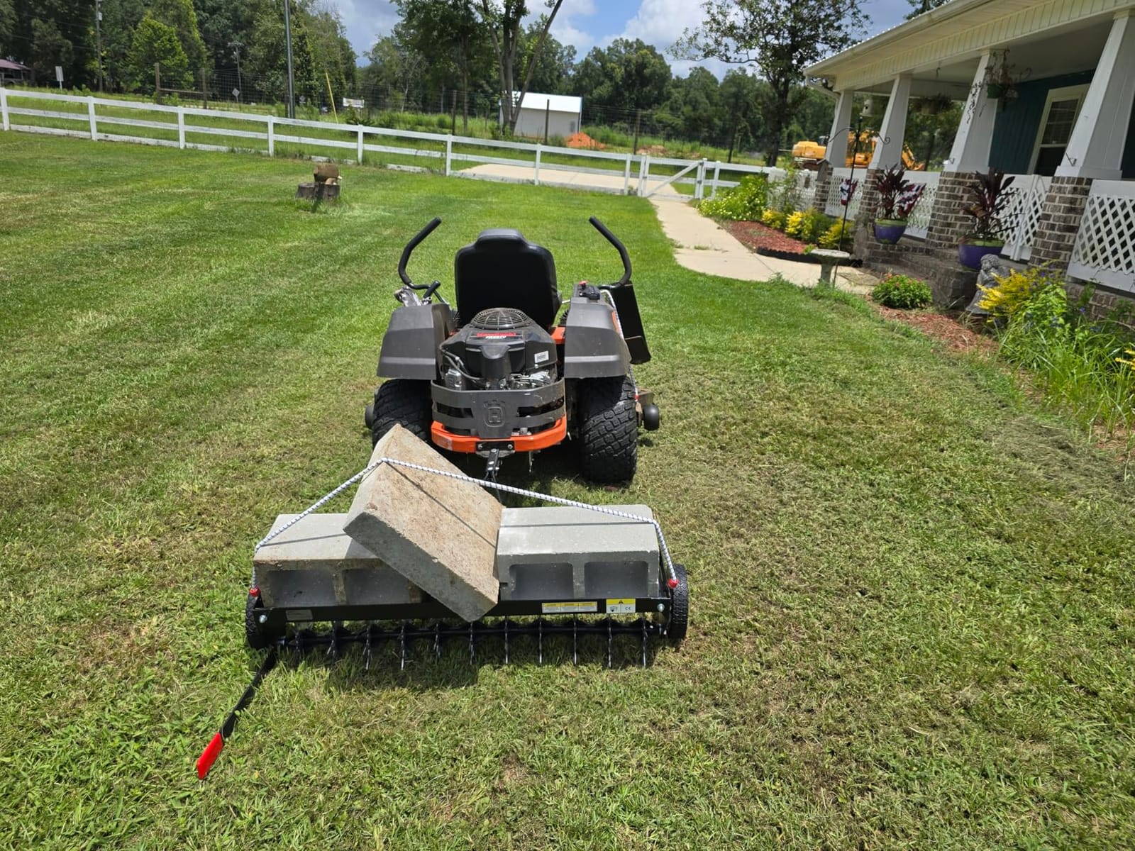 Brinly SAT2-40BH-P Tow Behind Spike Aerator with Transport Wheels, 40