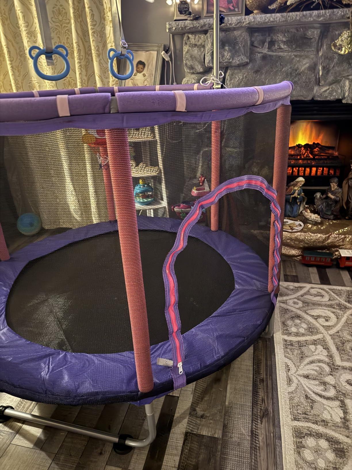 Trampoline for Kids 55inch Toddler Mini Small Trampoline Outdoor Indoor Basketball Hoop, Swing, Gift for Baby, Toddlers & Kids Ages 3-6 customer photo 2