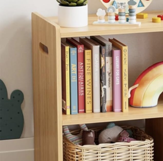 SpaceAid 5-Compartment Bookshelf, Montessori Bookcase for Toddlers, Wooden Book Shelf Organizer Storage Furniture for Kids Rooms, Playroom, Nursery and Classroom, 44.5“ Wide, Natural customer photo 2